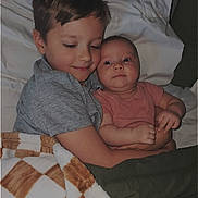 Mathias is registered to the contest to win money with this photo: baby, bed, blanket, brother, candid, caring, casual_clothing, child, comfort, family, hug, indoor, infant, love, pillow, portrait, rest, siblings, smile, tenderness
