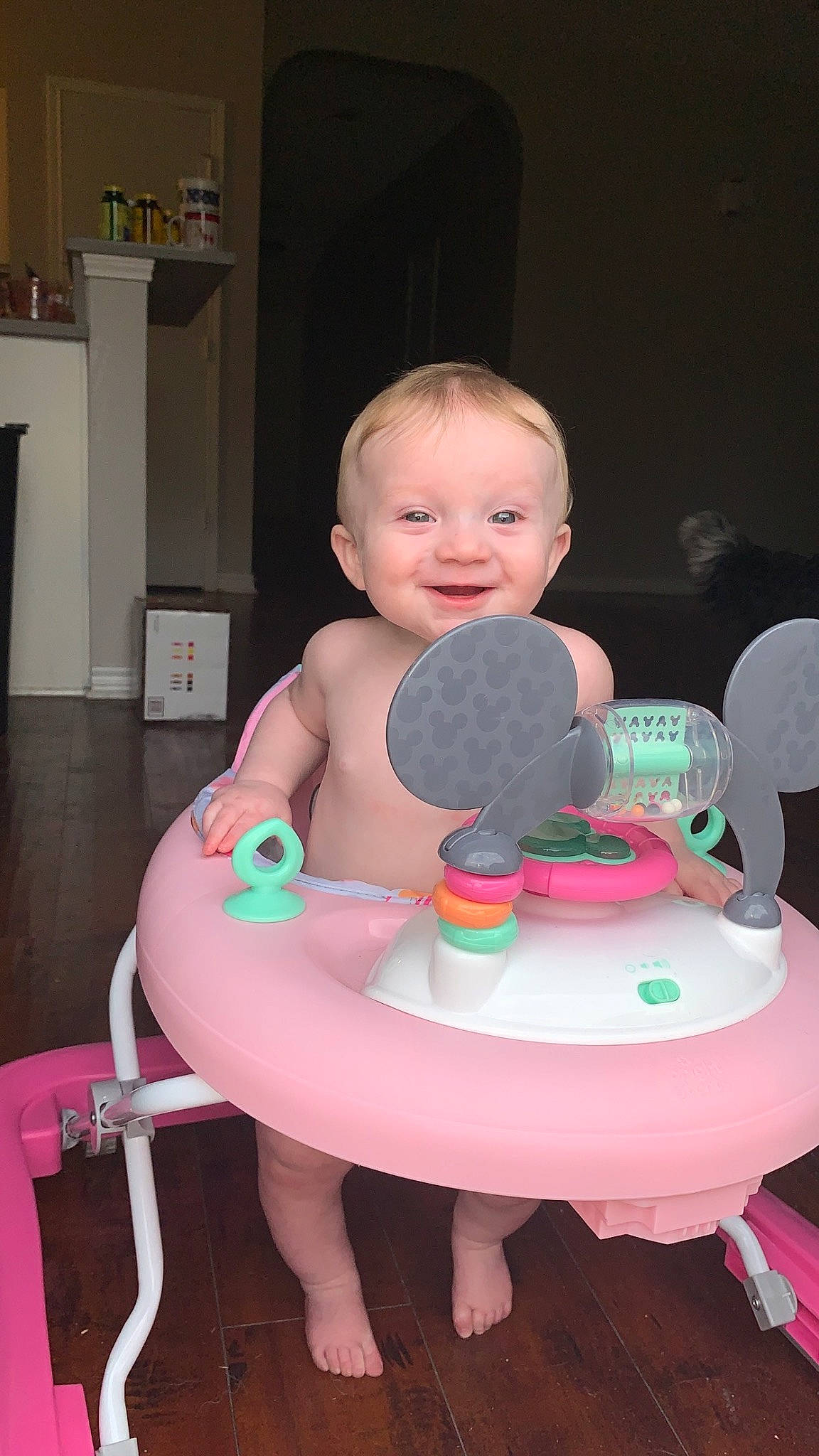 Brynleigh joined the competition — help win amazing prizes! baby, baby_playing_with_toys, baby_products, baby_toddler_clothing, child, circle, event, fun, games, happy, human_leg, joy, magenta, party_supply, person, pink, plastic, play, sitting, smile