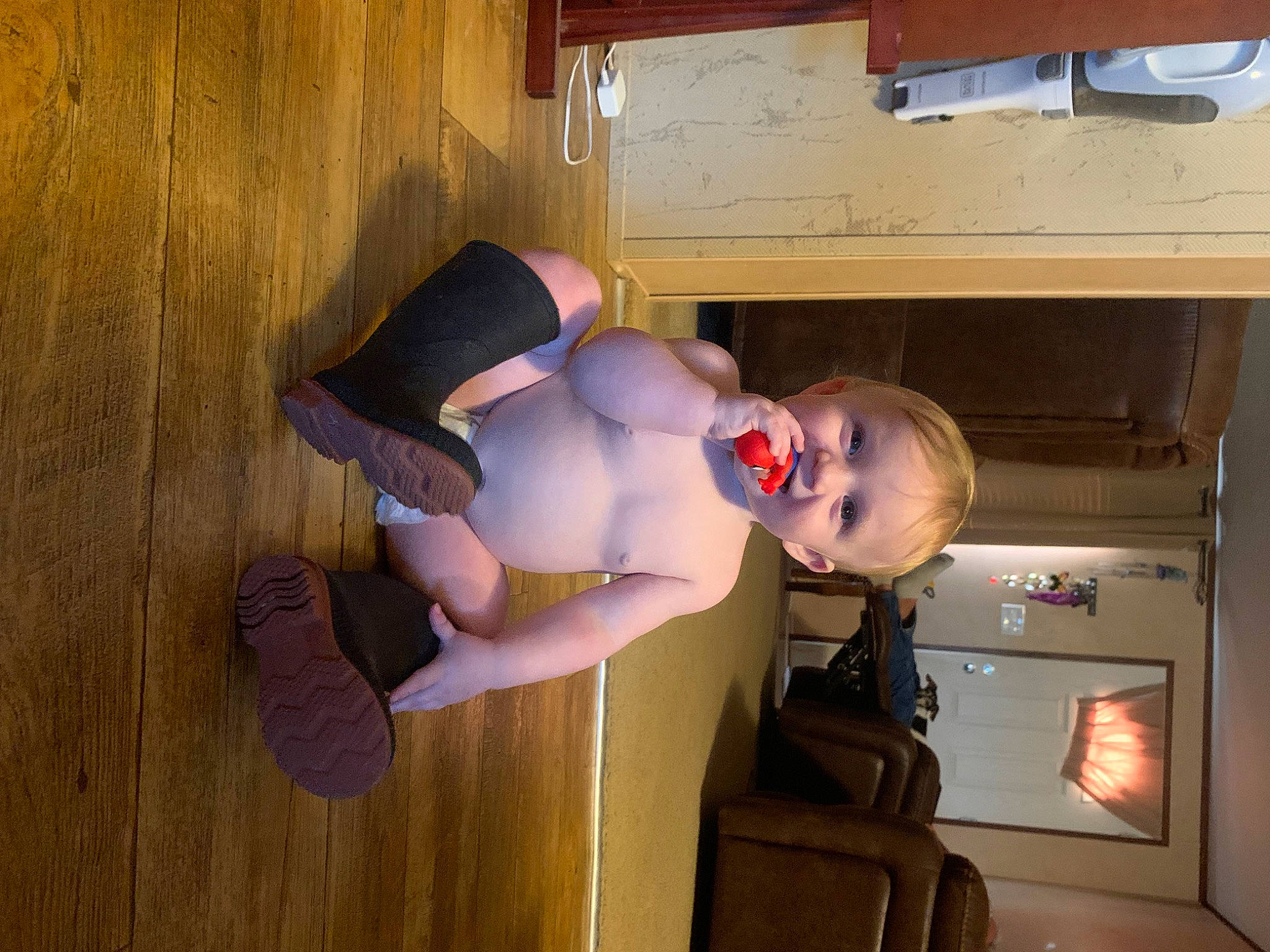 Brynleigh joined the competition — help win amazing prizes! abdomen, chest, child, elbow, flooring, fun, hardwood, hat, home_appliance, human_leg, kitchen_appliance, knee, person, refrigerator, room, smile, sportswear, thigh, toddler, trunk