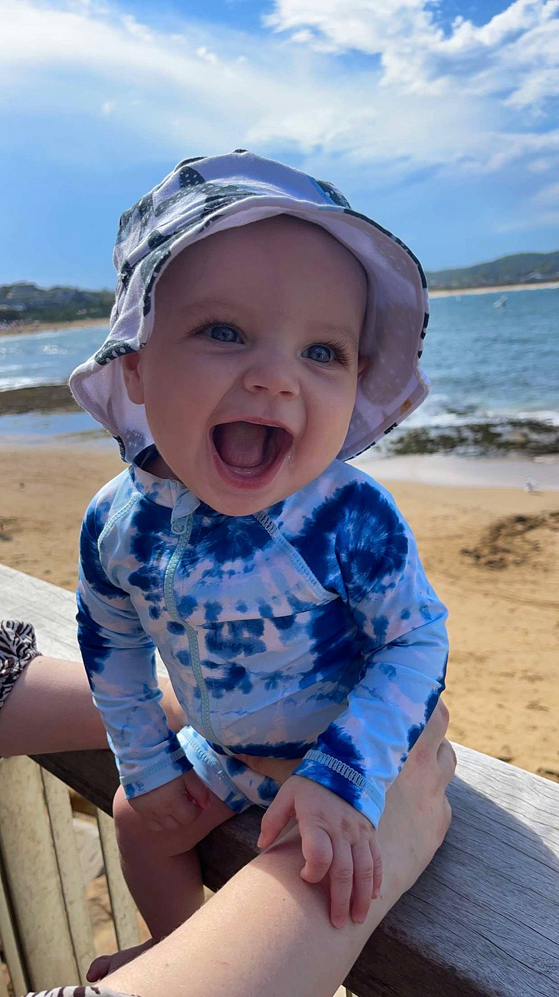 Tyrant joined the competition — help win amazing prizes! azure, baby, baby_toddler_clothing, beach, beauty, child, cloud, electric_blue, fun, happy, hat, headwear, lake, leisure, person, skin, sky, sleeve, smile, toddler