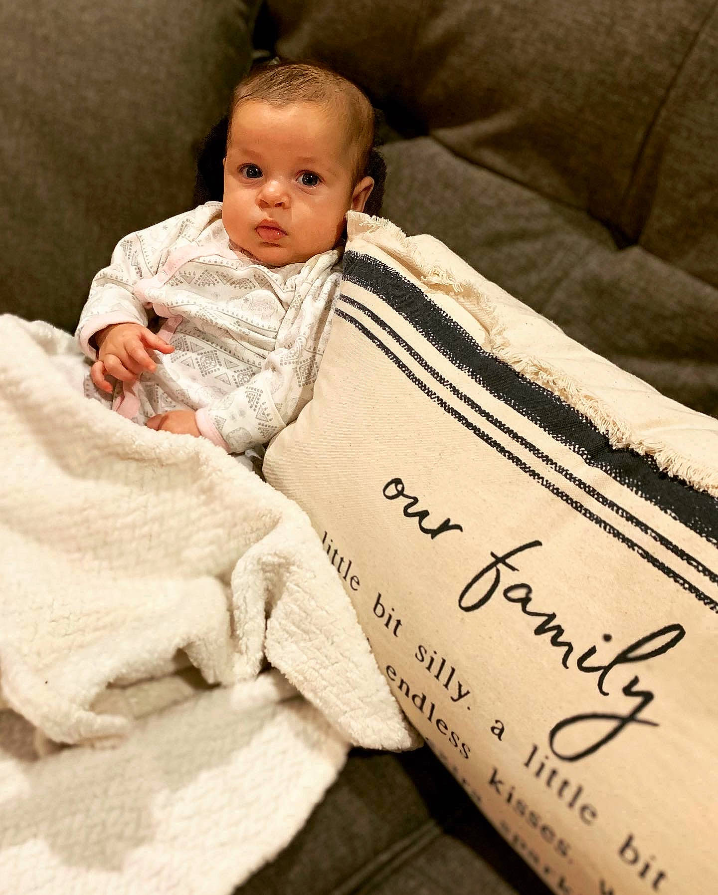 Emelia joined the competition — help win amazing prizes! autograph, baby, baby_sleeping, baby_toddler_clothing, bedding, child, comfort, flooring, font, fur, happy, linens, person, room, signature, sitting, sleeve, textile, throw_pillow, toddler