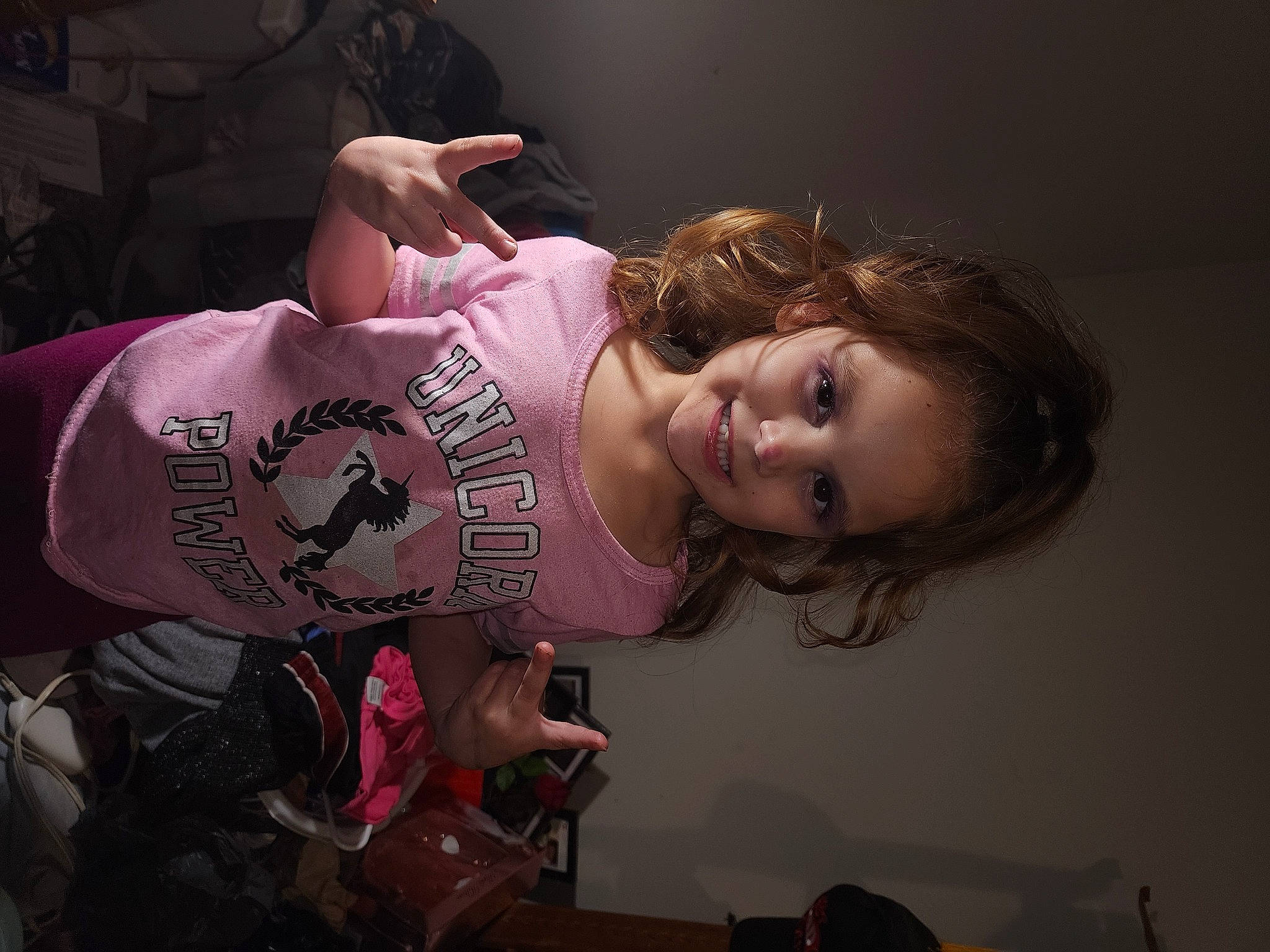 Avelina is registered to the contest to win money with this photo: abdomen, cheek, chest, child, elbow, entertainment, event, eye, eyelash, flash_photography, flesh, fun, hair_coloring, joy, magenta, mouth, person, smile, t_shirt, tattoo