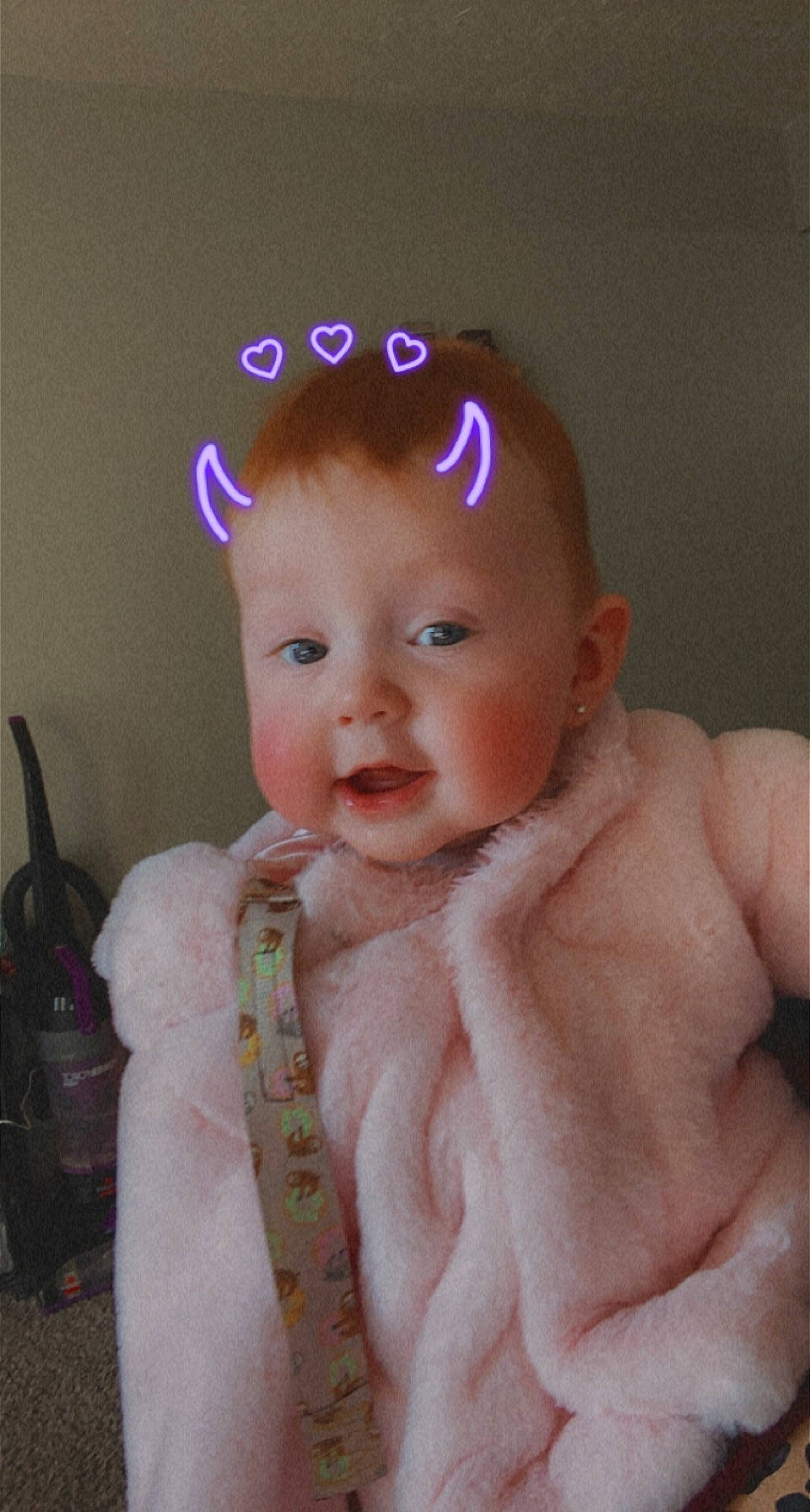 Emily joined the competition — help win amazing prizes! baby, baby_toddler_clothing, cheek, ear, eye, eyebrow, eyelash, face, finger, head, headgear, iris, lip, nose, person, pink, skin, sleeve, smile, thumb