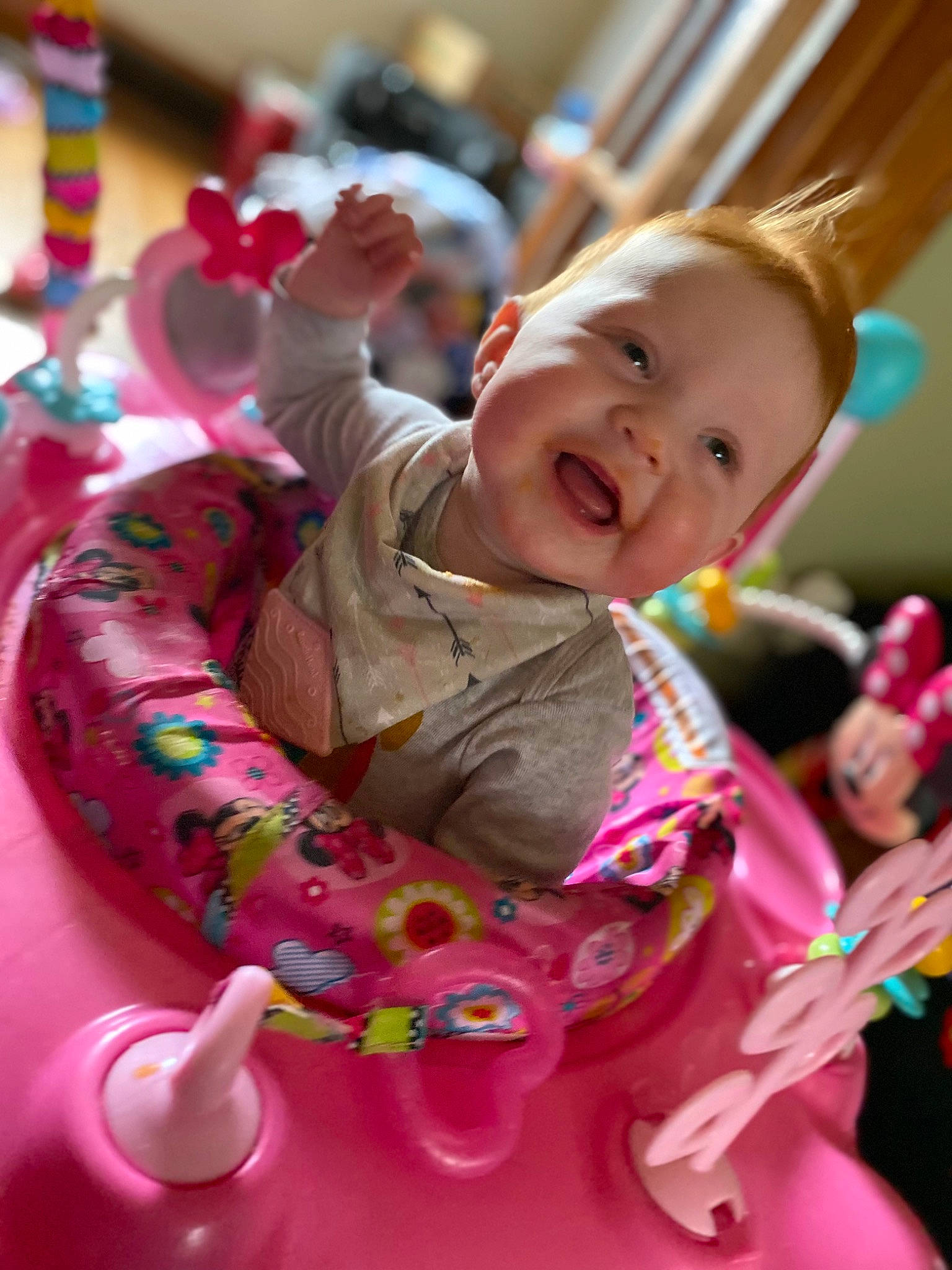 Emily joined the competition — help win amazing prizes! amusement_ride, baby, baby_toddler_clothing, cheek, child, event, facial_expression, fun, happy, laugh, leisure, magenta, person, pink, play, product, recreation, skin, smile, sweetness