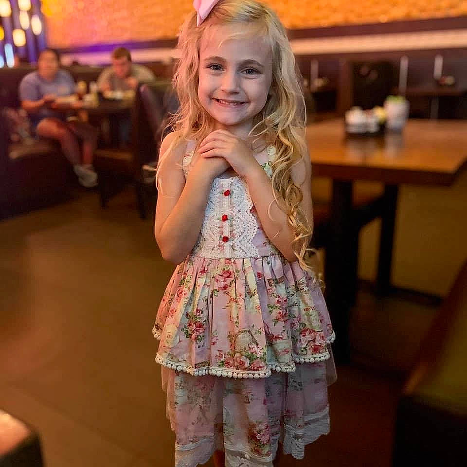 Vivian joined the competition — help win amazing prizes! blond, blurred, child, child_model, dress, eye, face, fashion, fashion_accessory, fashion_design, iris, joy, long_hair, peach, performance, person, style, toddler, vacation