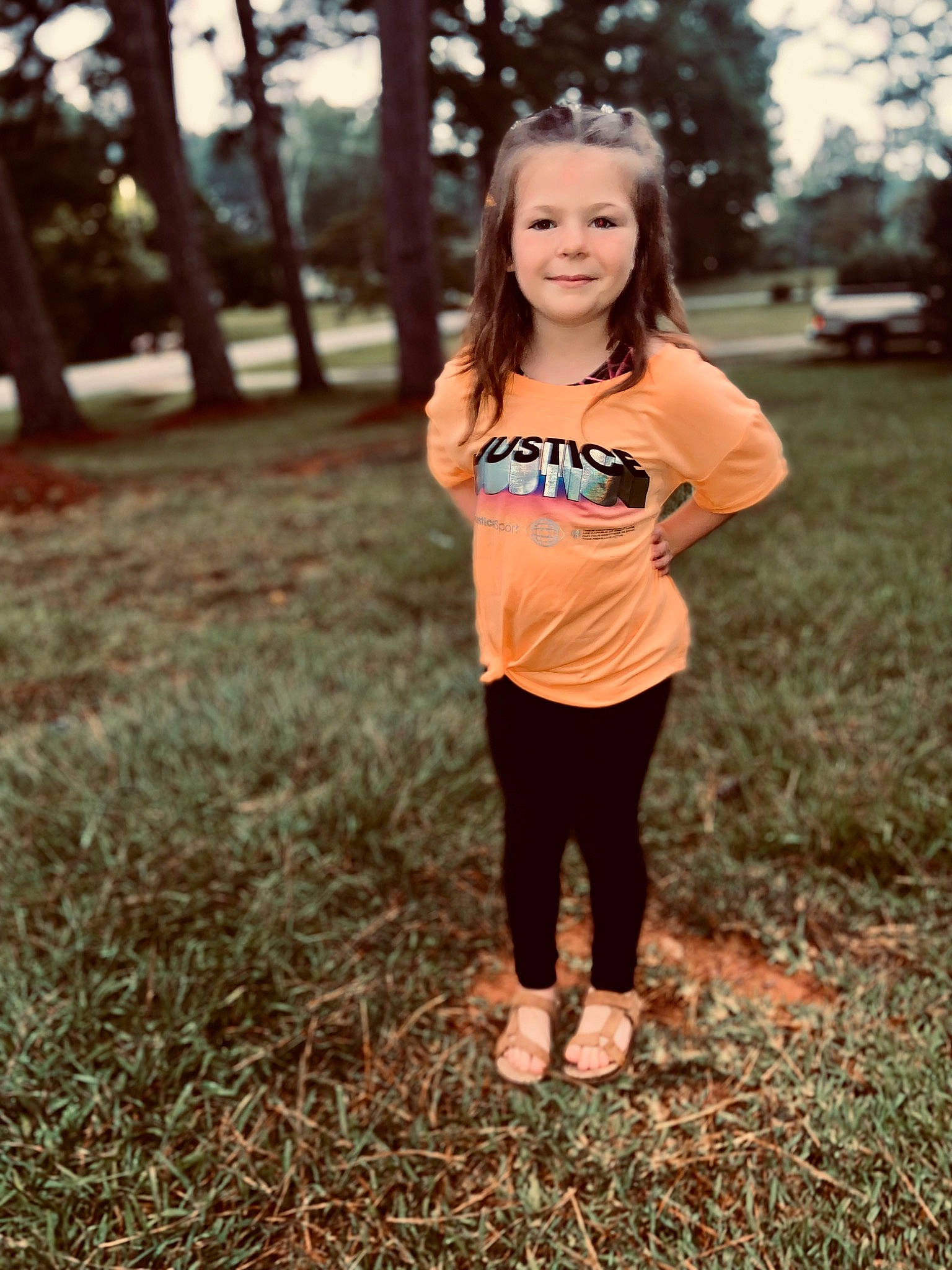 Briella joined the competition — help win amazing prizes! blond, brown_hair, electric_blue, flash_photography, forest, grass, grassland, happy, human_leg, joy, long_hair, people_in_nature, person, plant, sleeve, smile, sunlight, t_shirt, tints_and_shades, tree