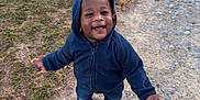 Major joined the competition — help win amazing prizes! toddler, child, smiling, hoodie, jeans, outdoor, grass, gravel, path, footwear, happy, casual_clothing, person, young_child, nature, playful, cute, walking, daylight, expression