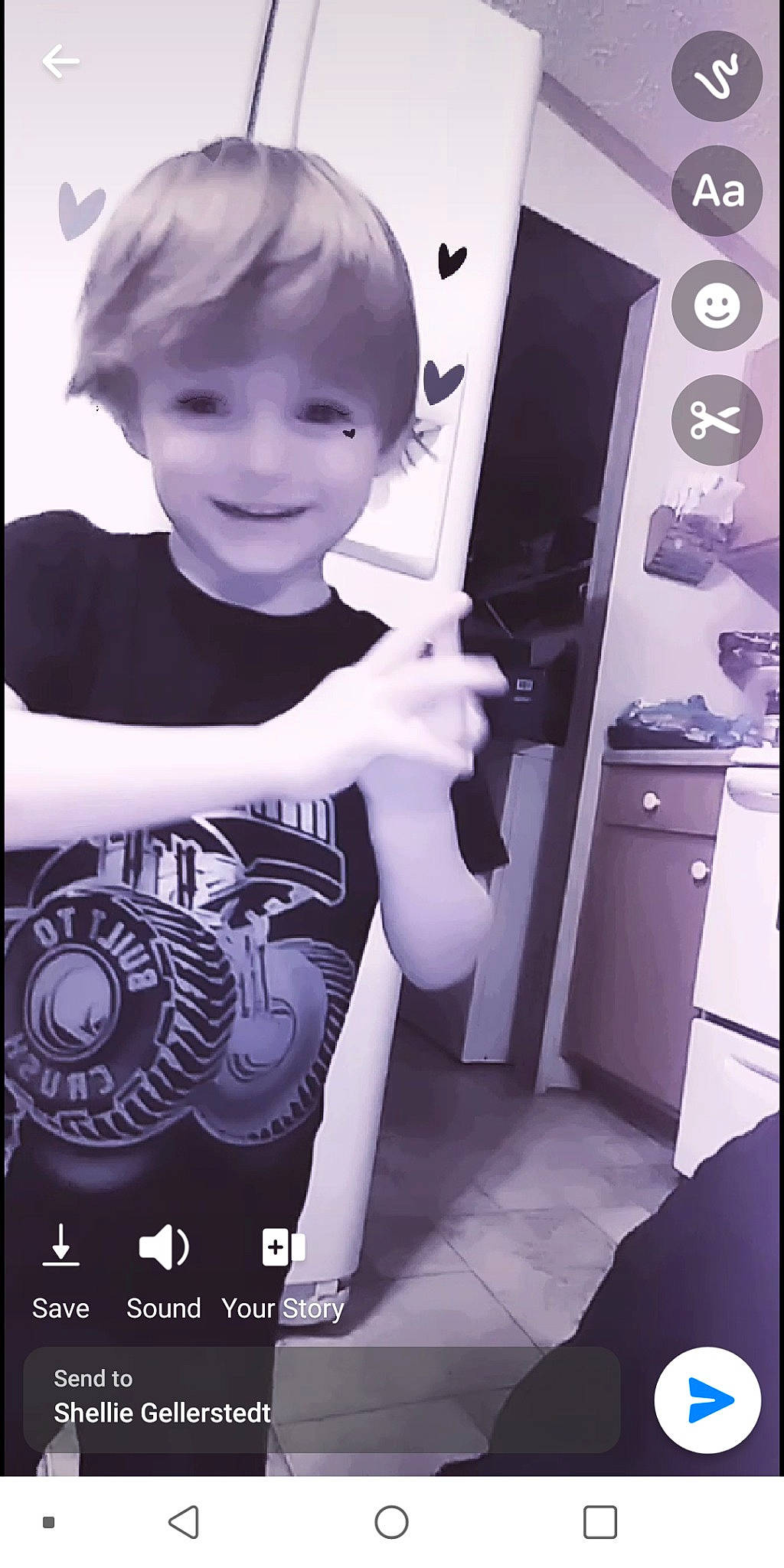 Gabriel is registered to the contest to win money with this photo: arm, black_and_white, child, cool, electronic_device, joy, person, photograph, photography, selfie, toddler