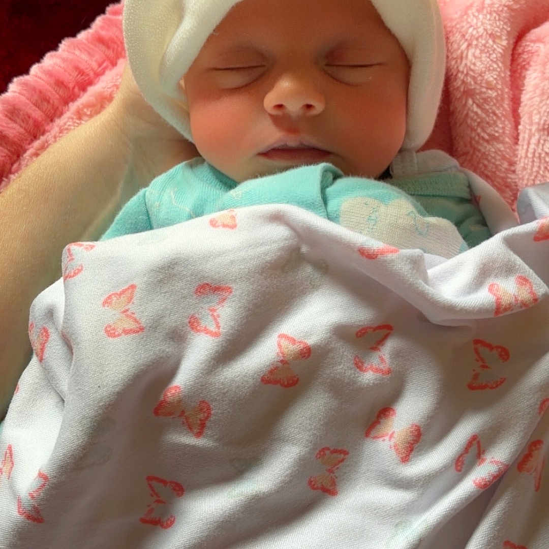 Cyalina joined the competition — help win amazing prizes! baby, blanket, bunny_hat, closed_eyes, clothing, cozy, cute, face, head, indoors, infant, newborn, nursery, peaceful, pink, portrait, sleeping, soft_lighting, swaddled, white