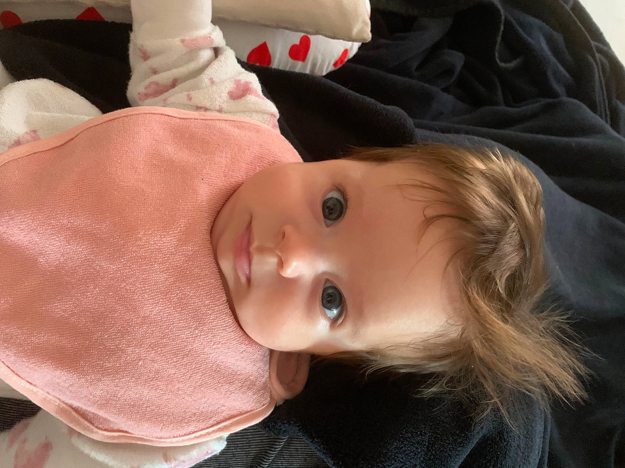 Gabrielle participe au concours pour gagner de l'argent avec cette photo : baby, baby_toddler_clothing, cheek, child, eyelash, face, fashion_accessory, fur, happy, hat, lip, nose, pattern, person, portrait_photography, skin, sleeve, toddler, white