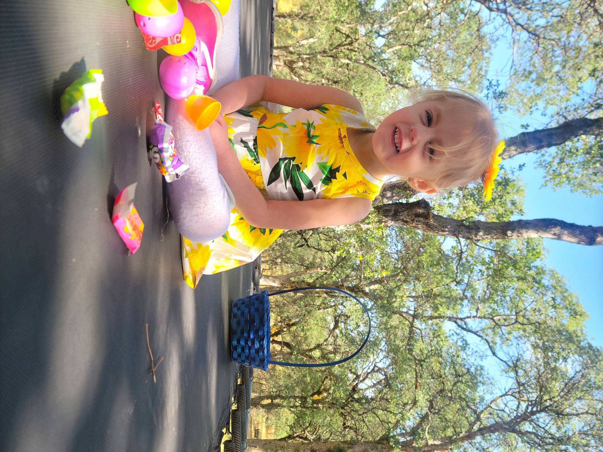 Ember joined the competition — help win amazing prizes! adventure, child, eye, face, fun, grass, happy, leaf, leisure, organism, people_in_nature, person, plant, recreation, sky, sport_climbing, spring, toddler, tree, trunk