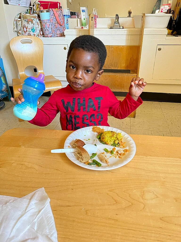 Kingstyn joined the competition — help win amazing prizes! cabinetry, chair, child, comfort_food, cuisine, dish, dishware, food, food_craving, ingredient, junk_food, leaf_vegetable, person, plate, recipe, sharing, t_shirt, table, tableware, toddler