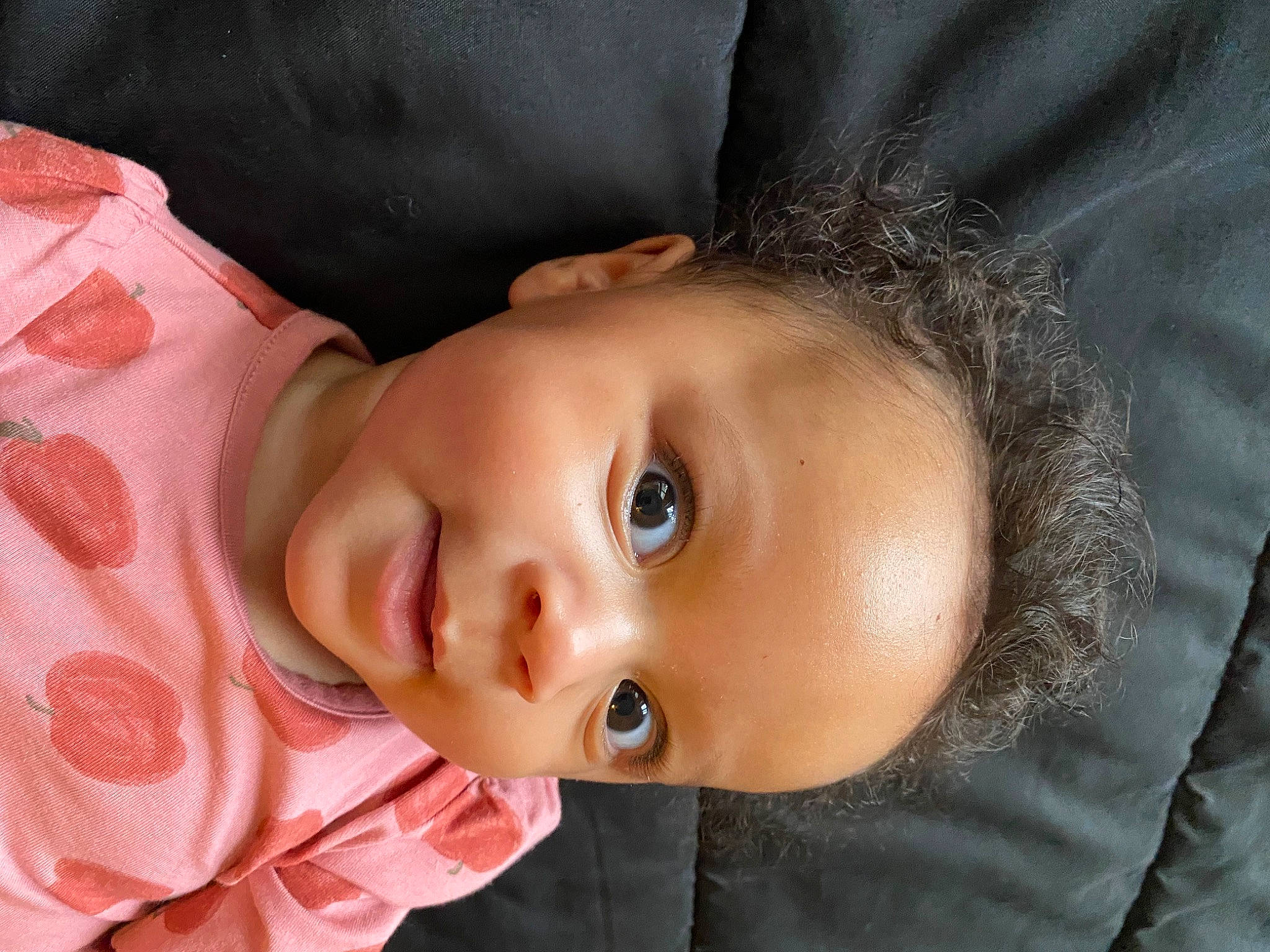 Braelyn is registered to the contest to win money with this photo: baby, baby_toddler_clothing, cheek, child, comfort, eyebrow, eyelash, flash_photography, happy, iris, lip, mouth, neck, no_expression, nose, person, portrait_photography, skin, sleeve, toddler