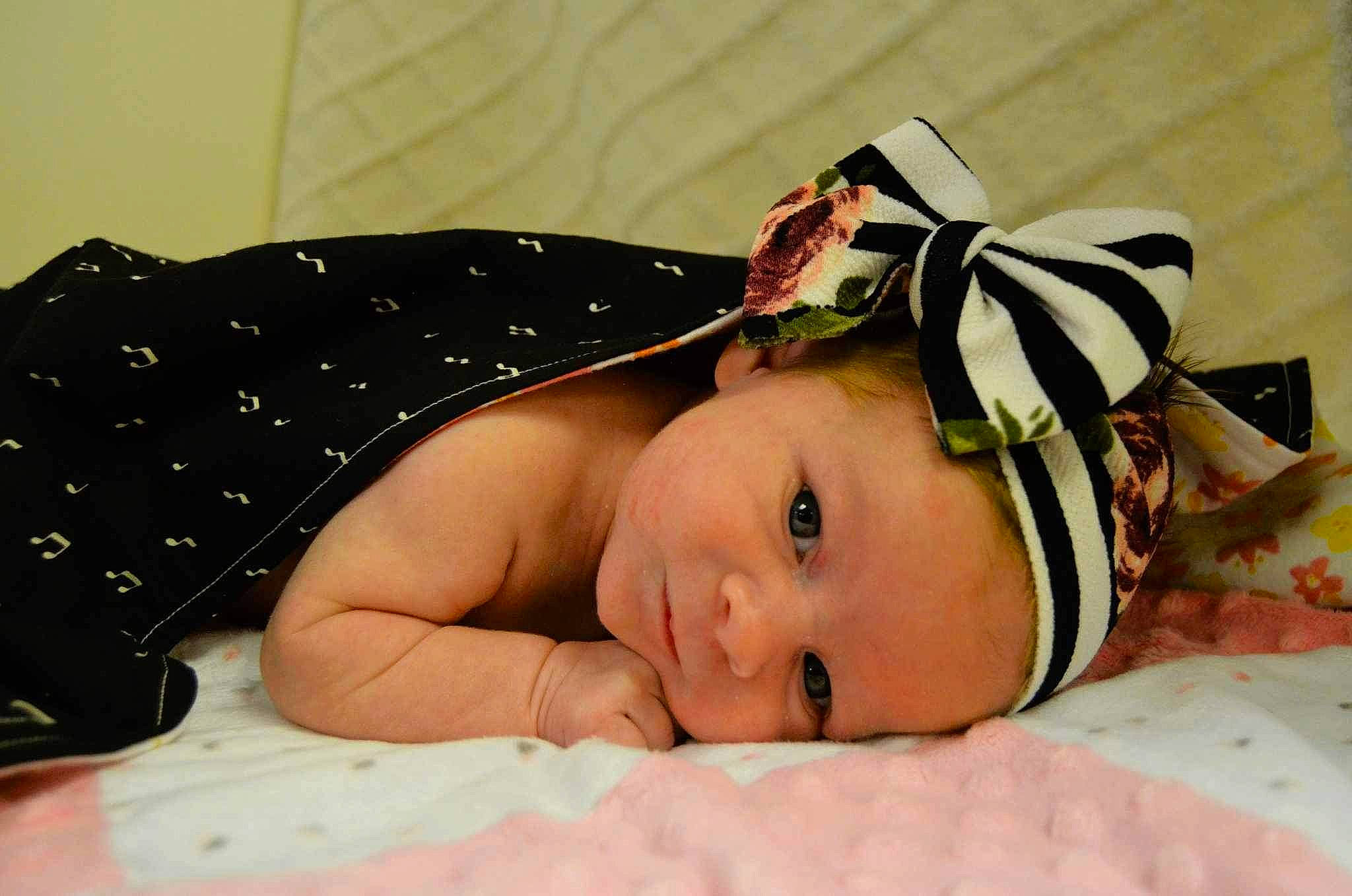 Catherine joined the competition — help win amazing prizes! baby, baby_products, baby_sleeping, baby_toddler_clothing, bedding, child, comfort, costume_hat, event, fashion_accessory, hair_accessory, happy, headband, headpiece, jewellery, linens, pattern, person, room, skin