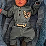 newborn, baby, sleeping, blue_blanket, soft_texture, cozy, infant_clothing, onesie, baby_socks, child, portrait, indoor, cute, peaceful, tiny_ranger_patch, explorer_patch, knitted, baby_boy, resting, blanket