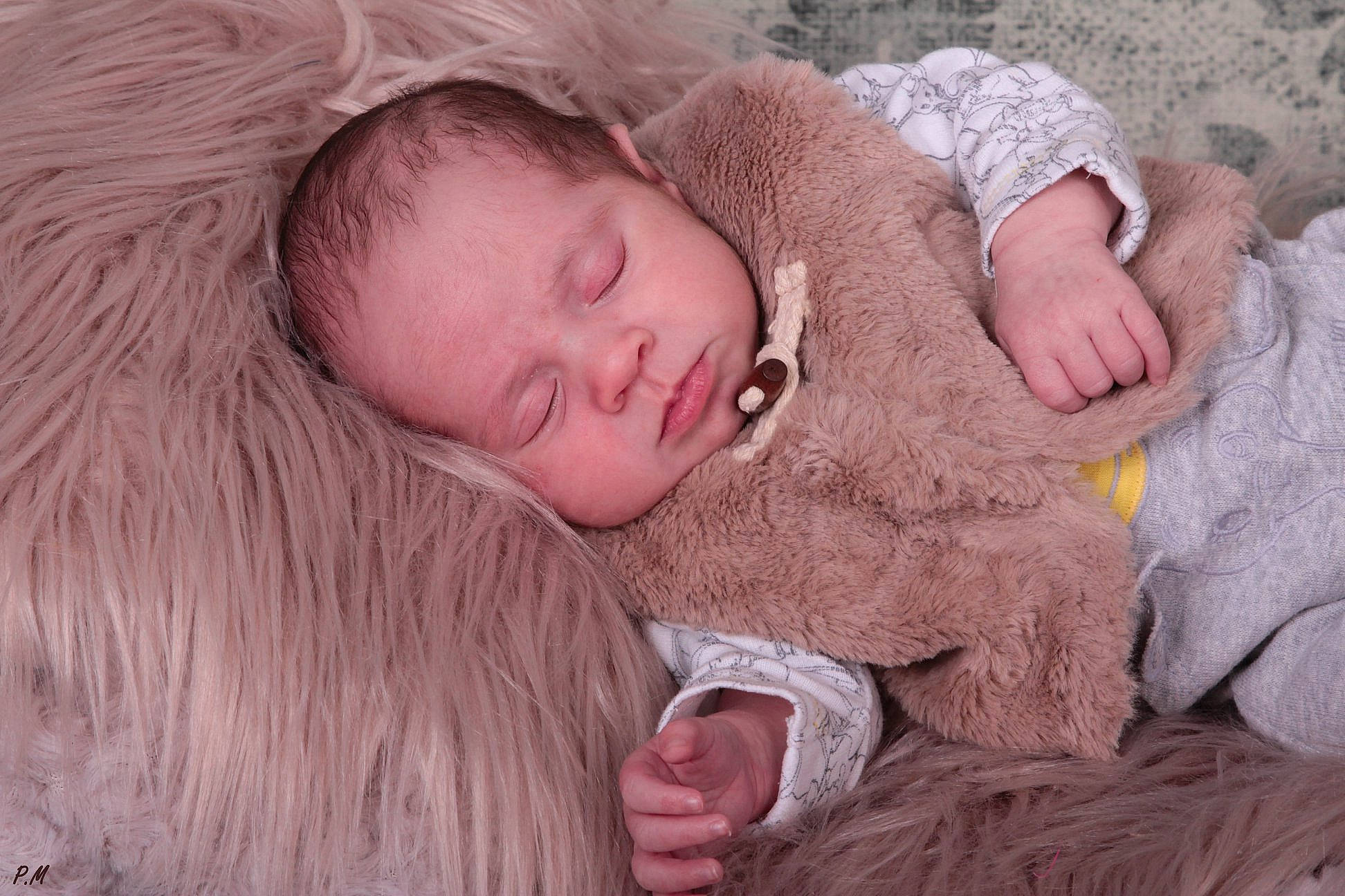 Hayden participe au concours pour gagner de l'argent avec cette photo : baby, baby_sleeping, bedtime, cheek, child, ear, eye, face, fur, head, lip, mouth, nap, nose, person, skin, sleep, toddler, wool