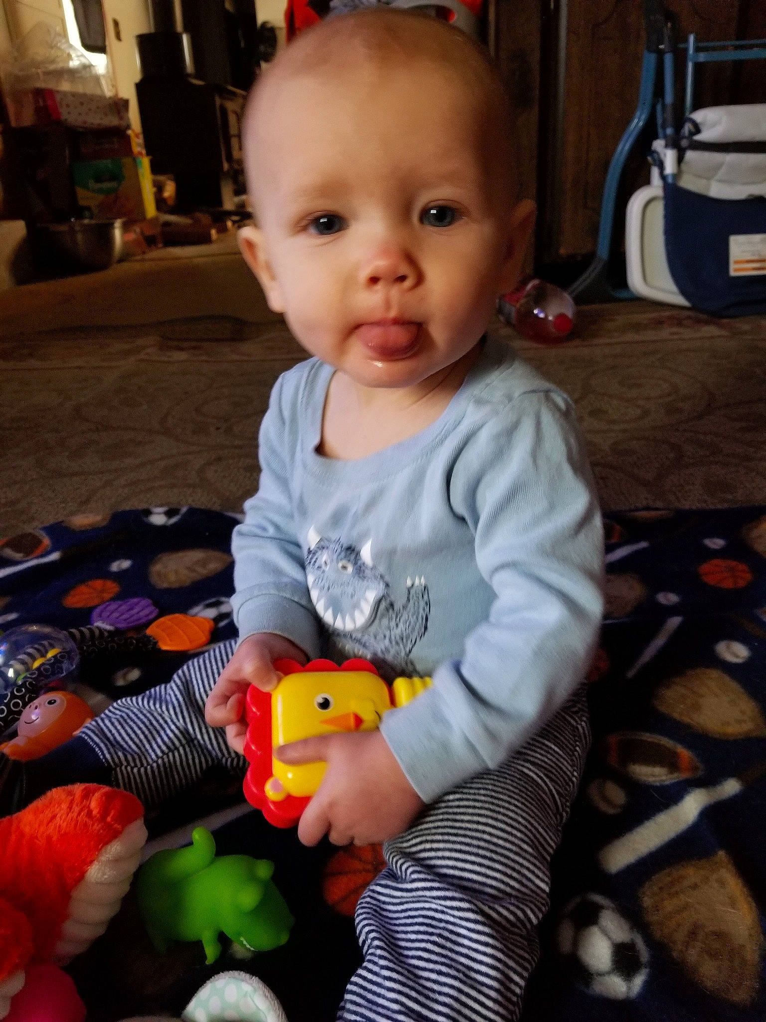 Ryan joined the competition — help win amazing prizes! cheek, child, day, eye, fun, infant, iris, person, play, product, sitting, skin, smile, textile, toddler, toy