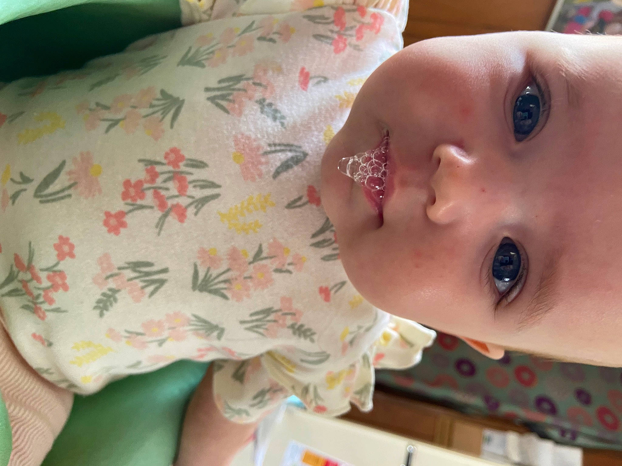 Faith is registered to the contest to win money with this photo: baby, baby_toddler_clothing, cheek, chin, eye, eyebrow, eyelash, facial_expression, forehead, hairstyle, happy, iris, lip, mammal, mouth, neck, nose, person, skin, smile