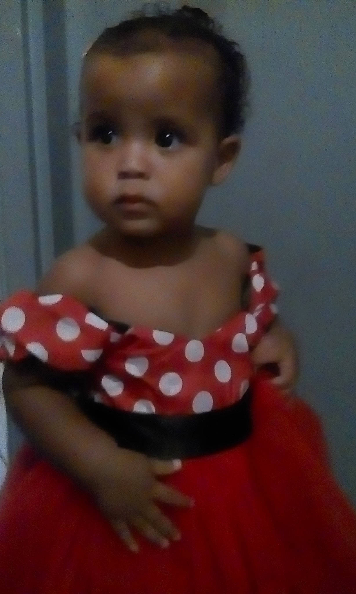 Bricélia a rejoint le concours — aidez-le/la à gagner de superbes lots ! baby, baby_toddler_clothing, cheek, chest, child, day_dress, eyelash, facial_expression, fashion_design, joint, lip, neck, nose, one_piece_garment, pattern, person, polka_dot, shoulder, sleeve, t_shirt