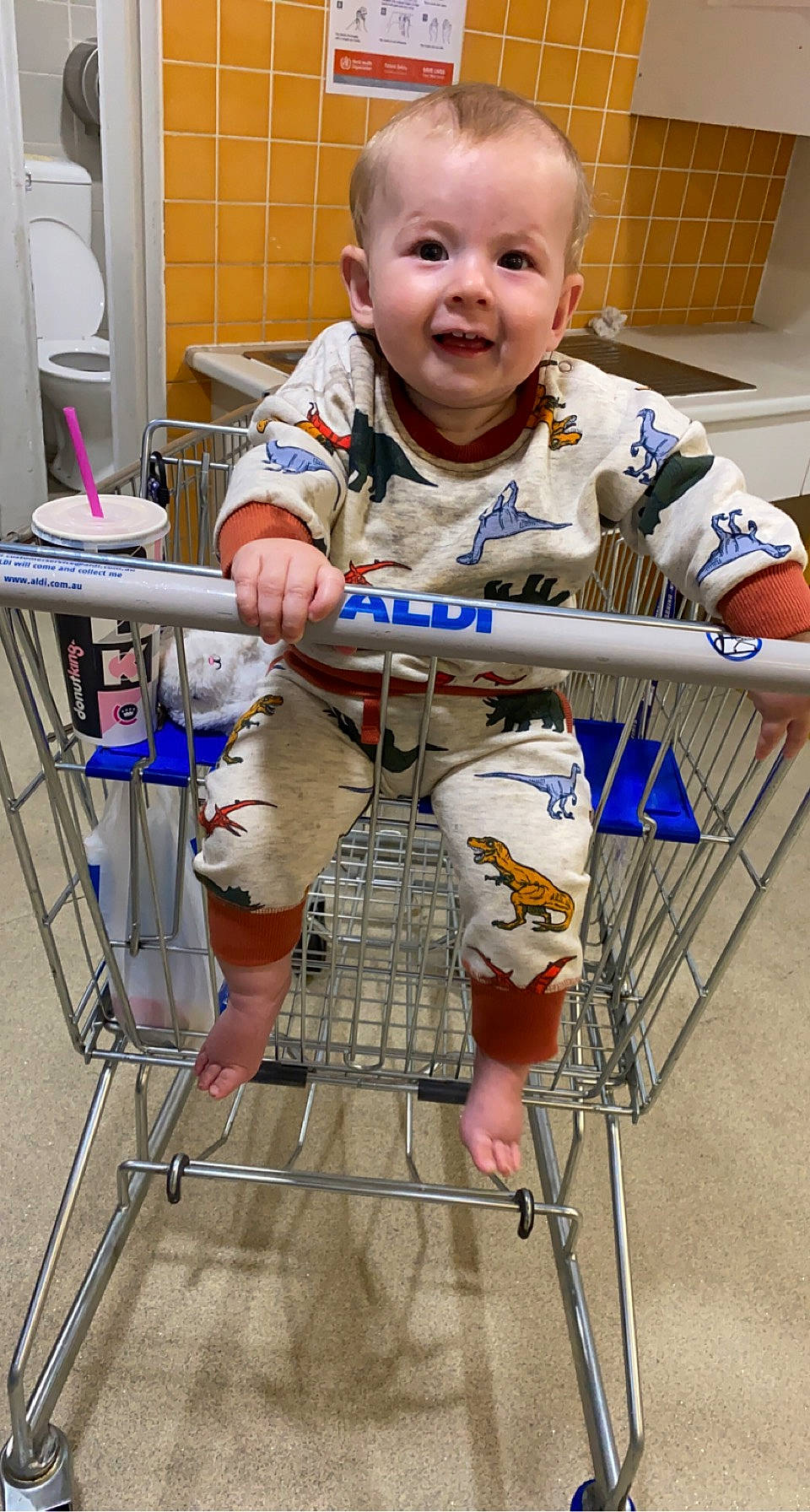 Alec joined the competition — help win amazing prizes! baby, baby_toddler_clothing, child, clothing, electric_blue, engineering, fun, human_leg, knee, leisure, person, play, service, shelf, shorts, sitting, smile, t_shirt, thumb, tire