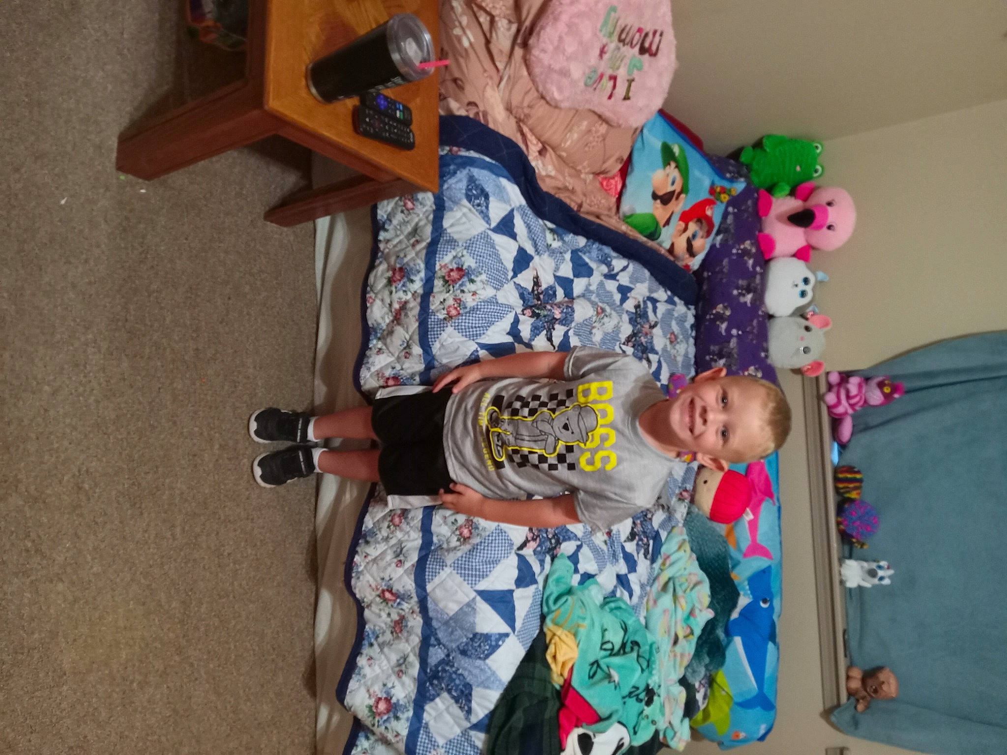 Axl is registered to the contest to win money with this photo: baby, baby_products, baby_toddler_clothing, baby_toys, child, comfort, fun, hardwood, joy, leisure, person, play, room, sitting, t_shirt, toddler, vacation, wood