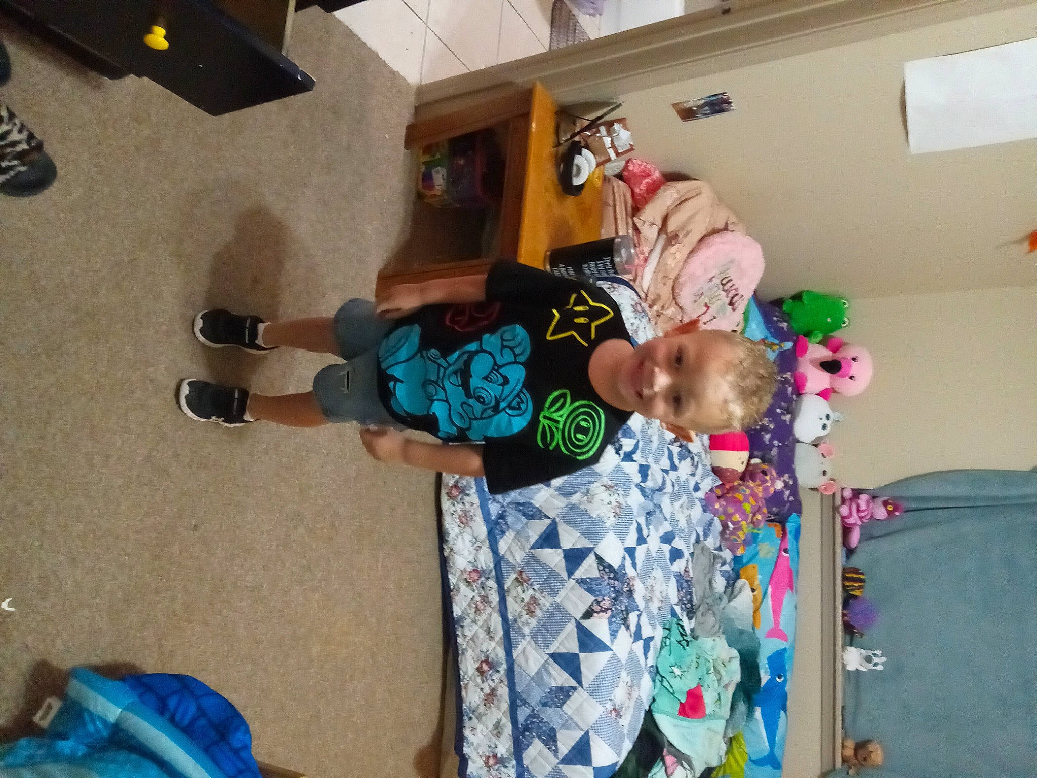 Axl joined the competition — help win amazing prizes! baby, baby_products, baby_toddler_clothing, child, electric_blue, flooring, fun, hat, human_leg, joy, knee, leg, leisure, person, play, room, smile, sock, t_shirt, thigh