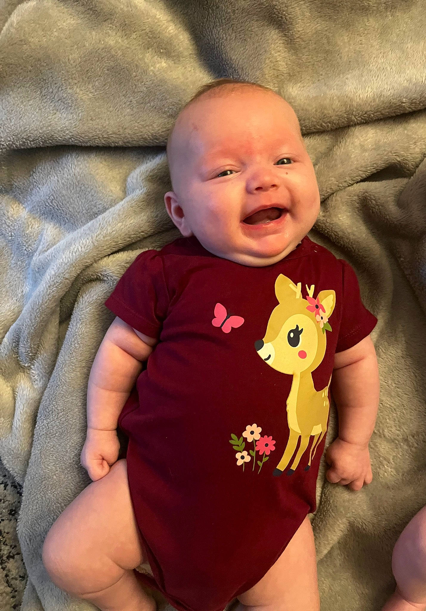 Natalie joined the competition — help win amazing prizes! baby_toddler_clothing, cheek, chin, eye, face, facial_expression, happy, head, human, human_body, mammal, mouth, nose, person, product, skin, sleeve, smile, stomach, textile