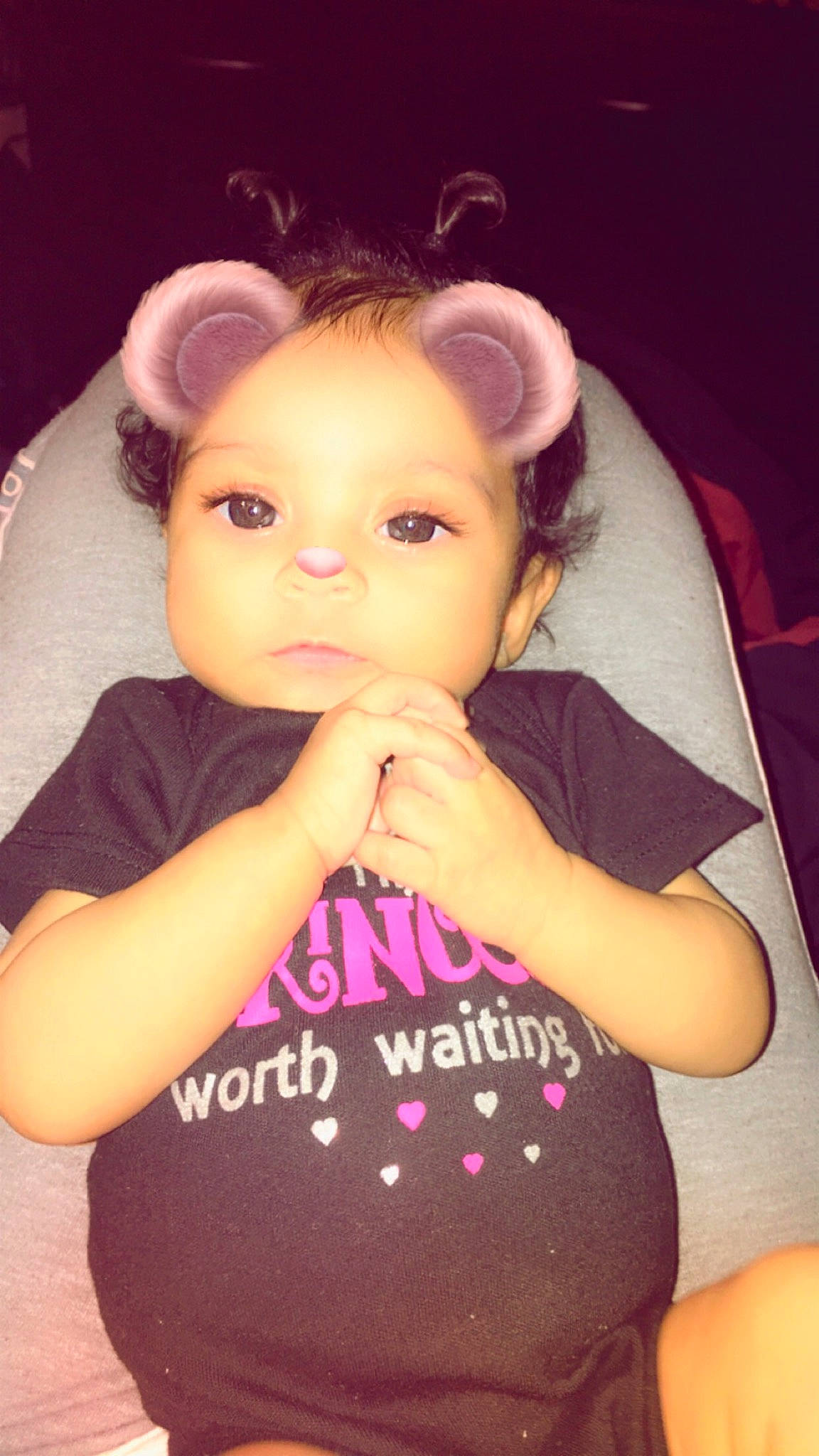 Meilani is registered to the contest to win money with this photo: arm, beauty, cheek, child, chin, ear, eye, eyebrow, face, finger, forehead, hair, head, lip, nose, organ, person, pink, shoulder, skin