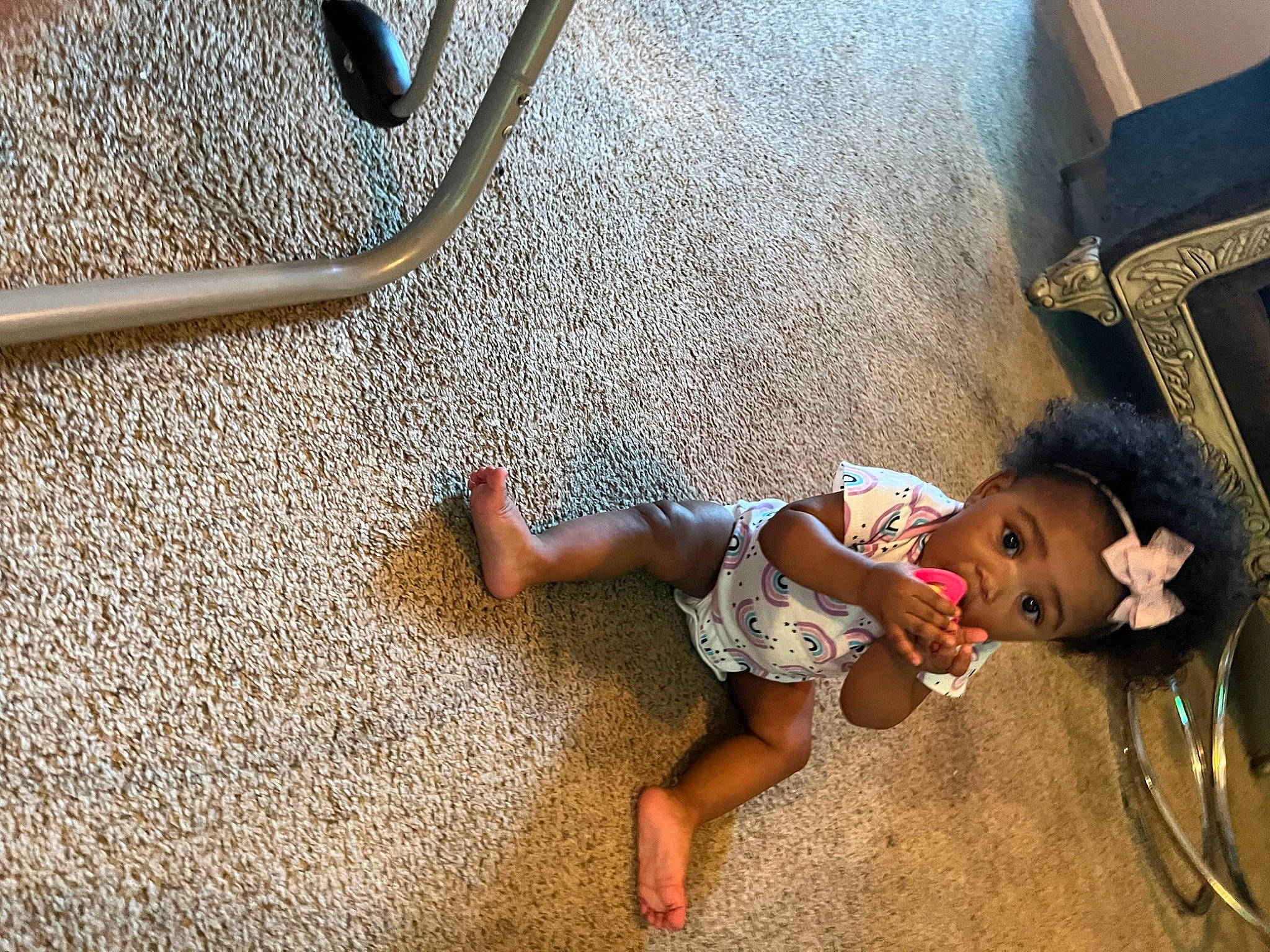 Zalaiyah joined the competition — help win amazing prizes! eye, finger, floor, flooring, foot, grass, hand, happy, head, human_body, leg, leisure, mammal, person, public_space, road_surface, surprise, thigh, tints_and_shades, toddler