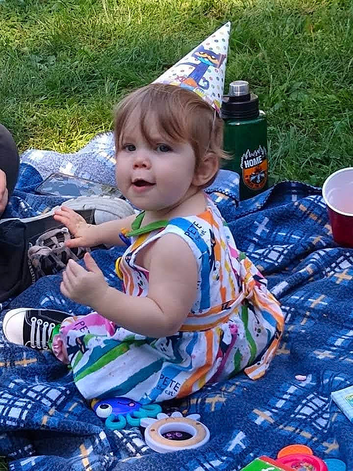 Lydia joined the competition — help win amazing prizes! baby, birthday, child, community, event, fun, grass, happy, holiday, leisure, party_hat, person, picnic, plant, play, recreation, sharing, sitting, summer, toddler