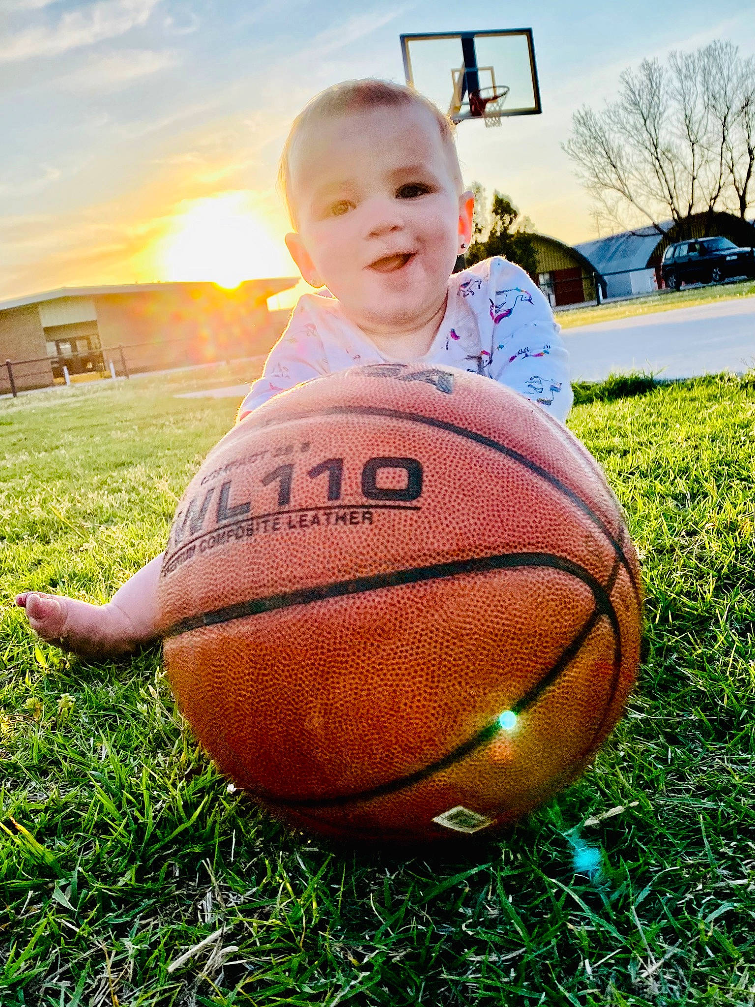 Anastacia joined the competition — help win amazing prizes! ball, ball_game, basketball, face, finger, football, grass, happy, leisure, morning, orange, people_in_nature, person, plant, player, shorts, sky, sports_equipment, summer, toddler