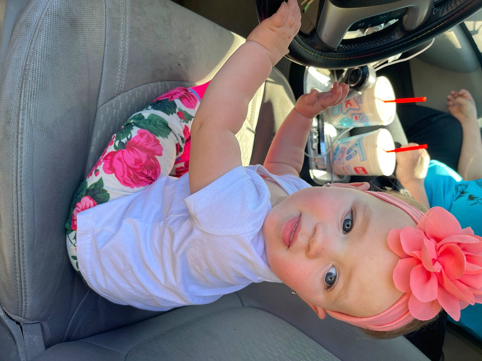 Anastacia joined the competition — help win amazing prizes! auto_part, automotive_design, automotive_exterior, bumper, child, dress, fashion, fun, happy, headwear, human_body, human_leg, leg, leisure, motor_vehicle, person, pink, plant, sunglasses, thigh