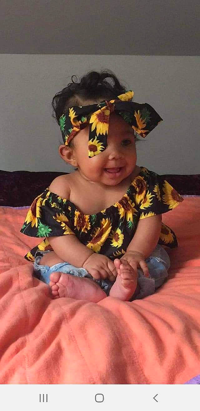 True is registered to the contest to win money with this photo: baby, baby_toddler_clothing, cheek, child, chin, costume, fashion_accessory, finger, flash_photography, flooring, fun, happy, headpiece, headwear, pattern, person, personal_protective_equipment, sitting, sleeve, smile