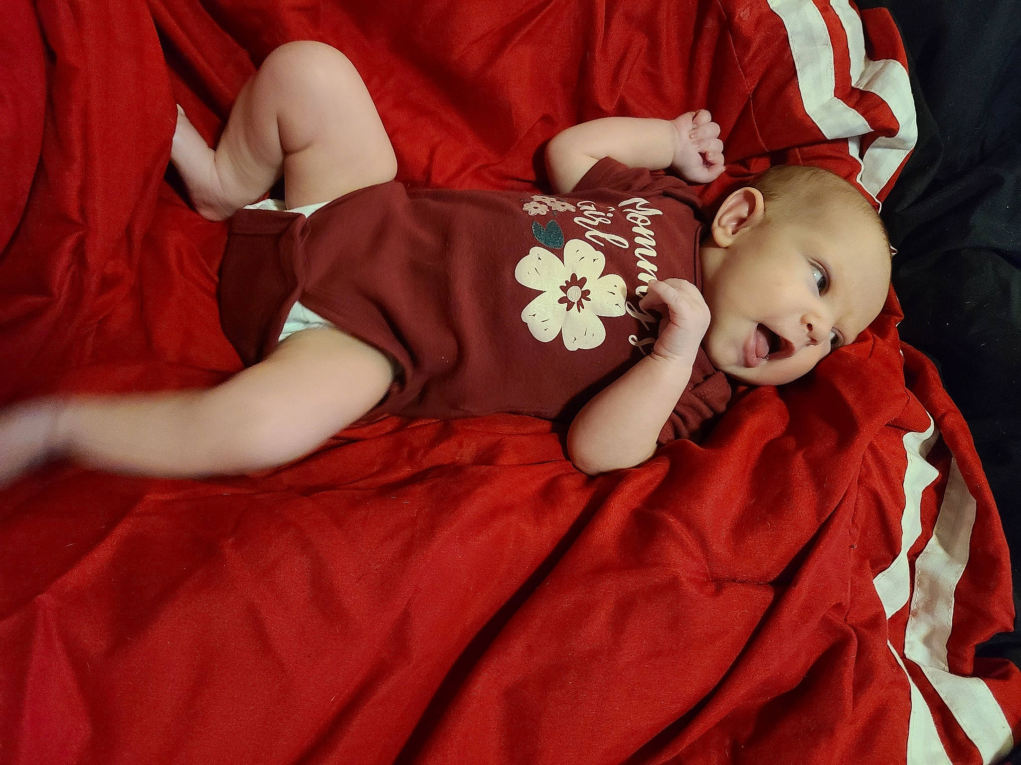 Zelda is registered to the contest to win money with this photo: abdomen, baby, baby_toddler_clothing, child, comfort, doll, eye, fictional_character, head, human_body, human_leg, linens, person, red, sleeve, stuffed_toy, teddy_bear, thigh, toddler, toy