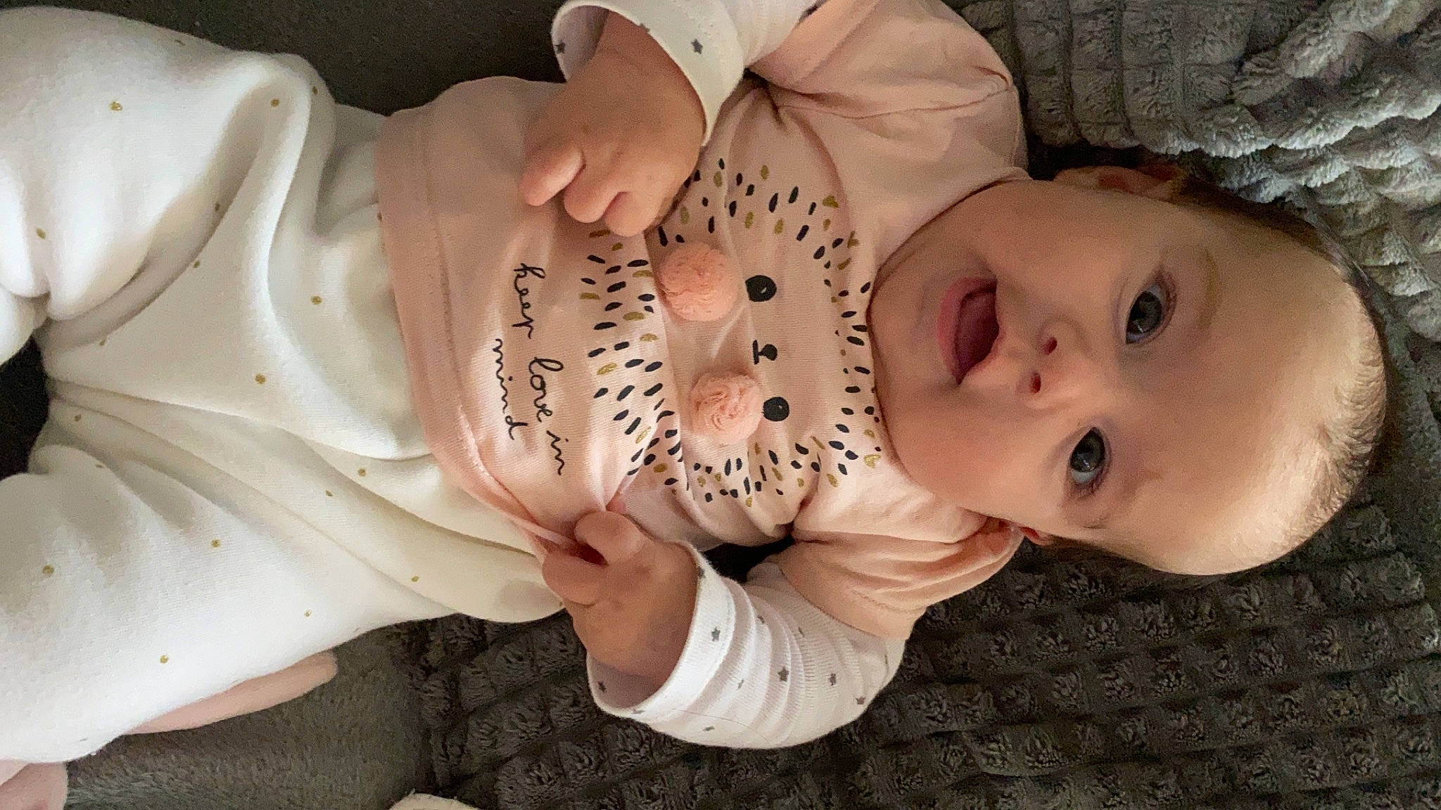 Nahia participe au concours pour gagner de l'argent avec cette photo : baby, baby_toddler_clothing, cheek, child, drinkware, eyelash, fashion_accessory, fur, happy, hat, headgear, jewellery, lip, nail, nose, pattern, person, plant, sleeve, toddler