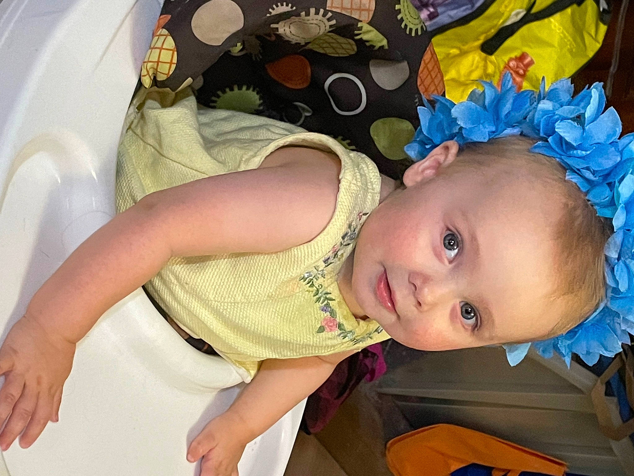 Emaleen joined the competition — help win amazing prizes! baby, baby_products, baby_toddler_clothing, cheek, child, comfort, fashion_accessory, fun, happy, hat, iris, mouth, pattern, person, room, skin, smile, toddler