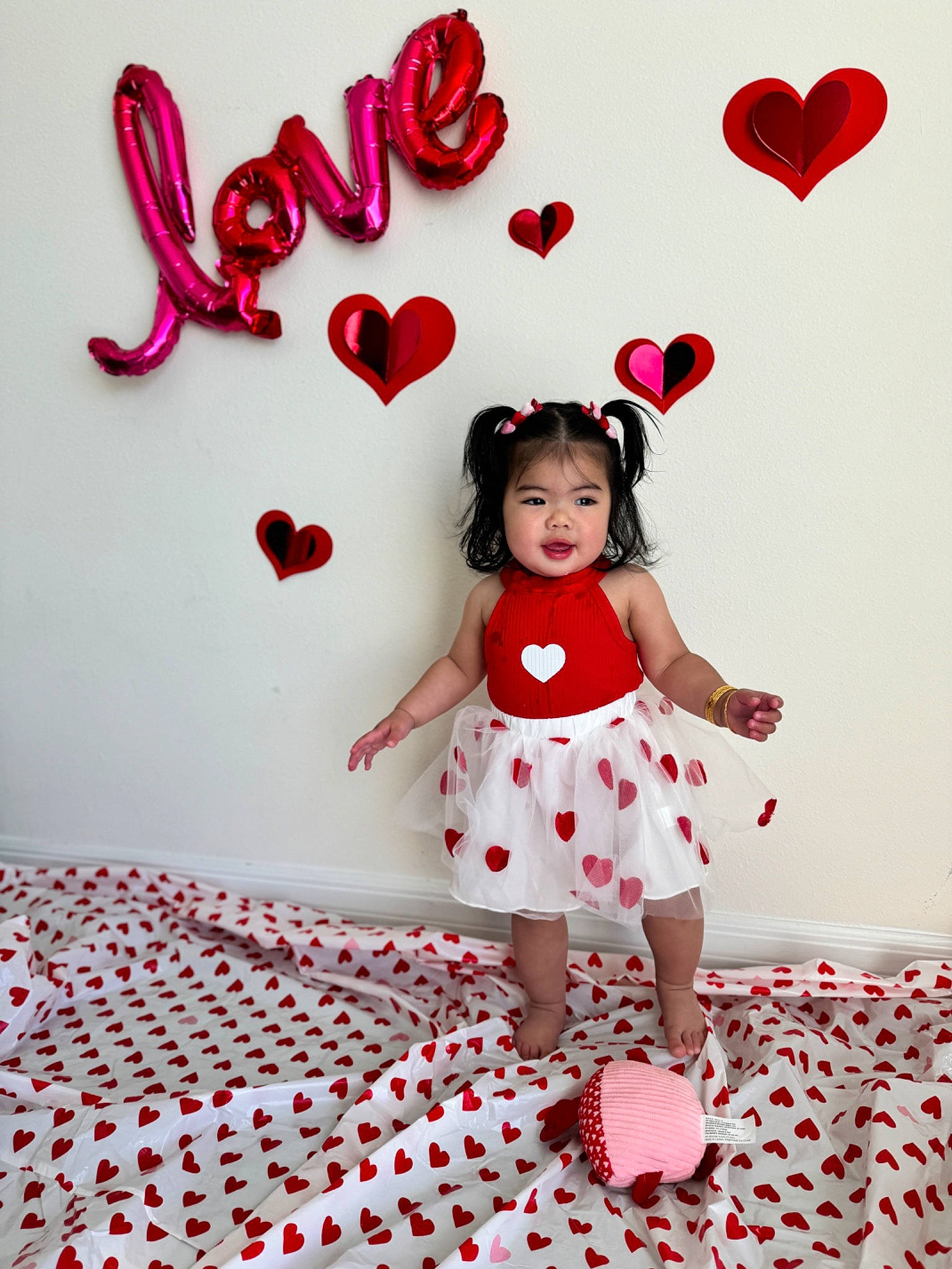 Kaelani joined the competition — help win amazing prizes! arm, baby_toddler_clothing, beauty, carmine, day_dress, design, dress, event, flooring, gesture, happy, magenta, one_piece_garment, pattern, person, petal, pink, plant, red, sleeve