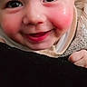 Wali Haider is registered to the contest to win money with this photo: baby, smiling, face, close_up, child, rosy_cheeks, eyes, joyful, cute, innocence, portrait, person, skin, expression, happy, young, infant, clothing, hand, warmth