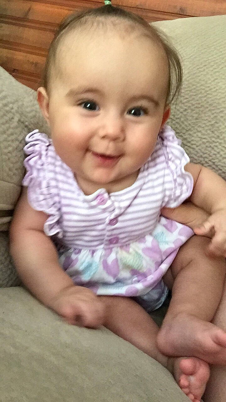 Kaylin joined the competition — help win amazing prizes! baby, baby_making_funny_faces, baby_toddler_clothing, cheek, child, chin, ear, eye, face, facial_expression, forehead, head, iris, lip, mouth, nose, person, sitting, skin, smile