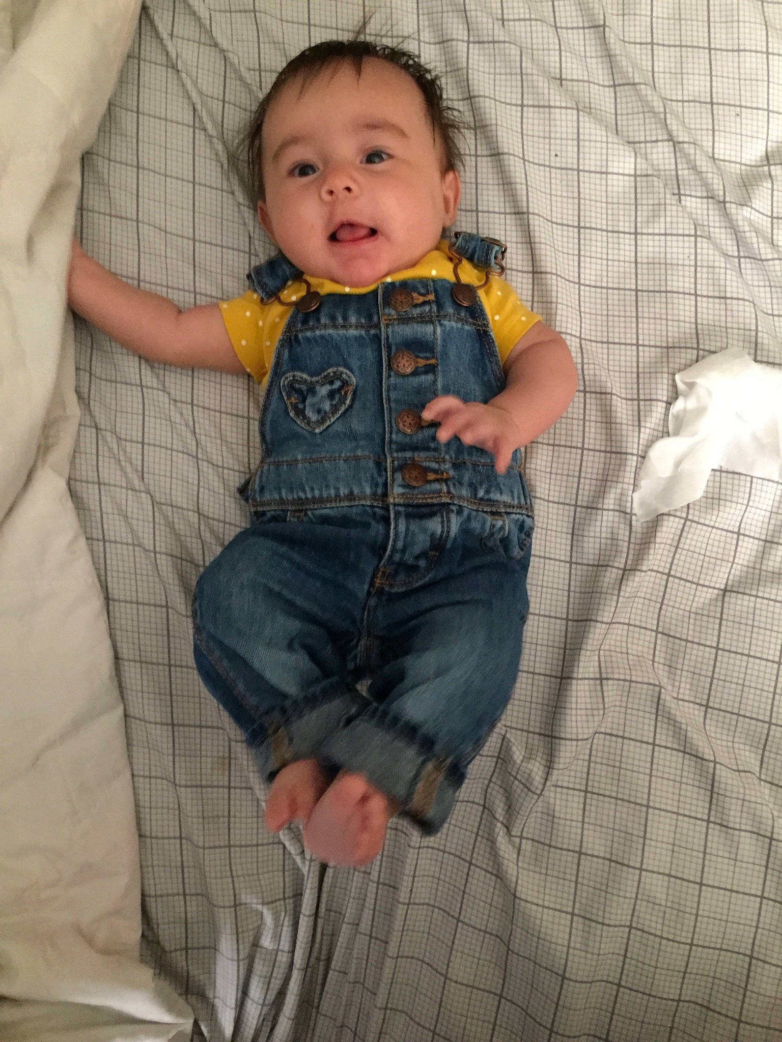 Kaylin joined the competition — help win amazing prizes! arm, baby, child, denim, fun, jeans, leg, person, sitting, skin, smile, toddler