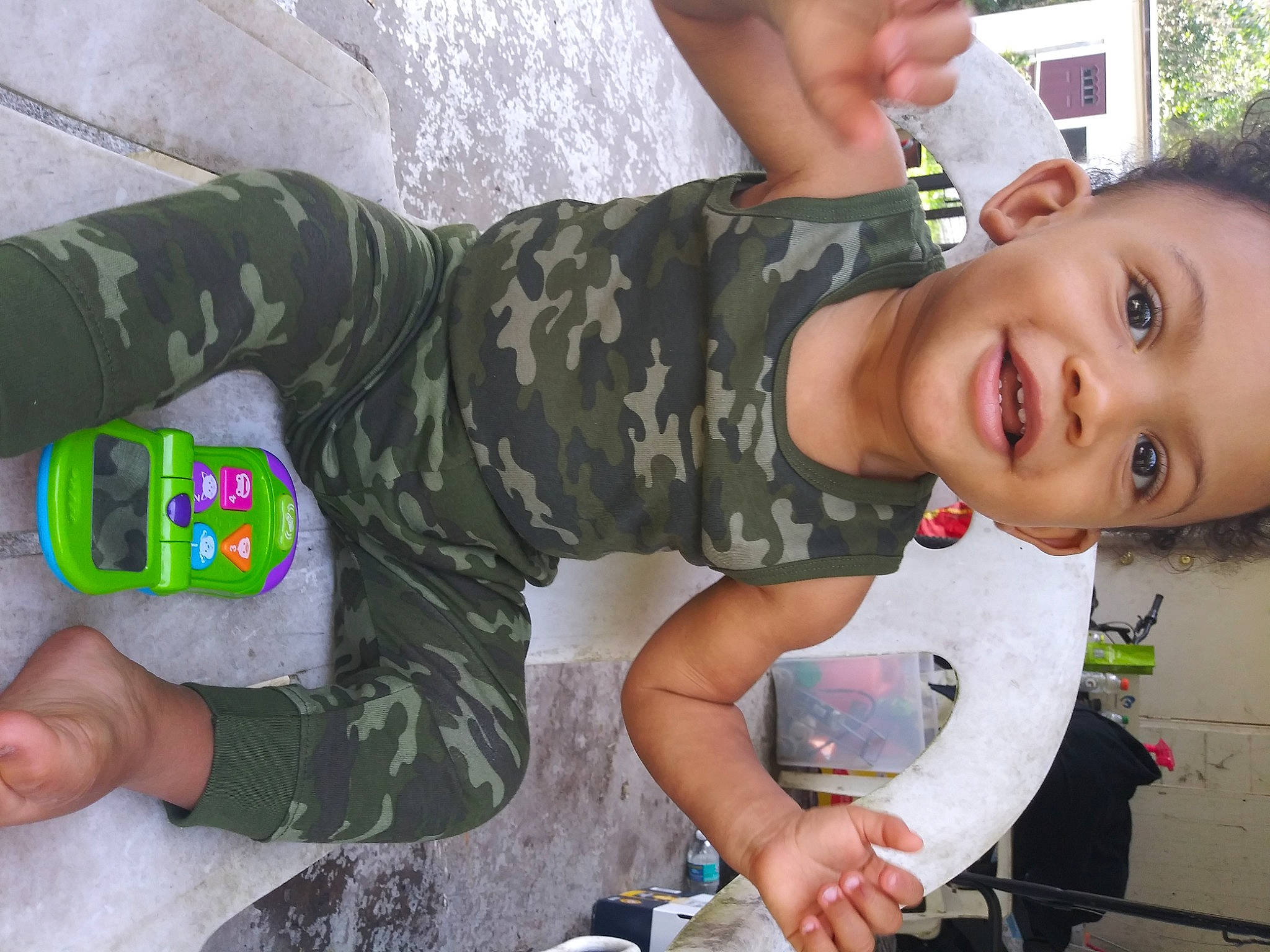 Jeremiah joined the competition — help win amazing prizes! arm, army, camouflage, child, gesture, joy, military, military_camouflage, person, soldier