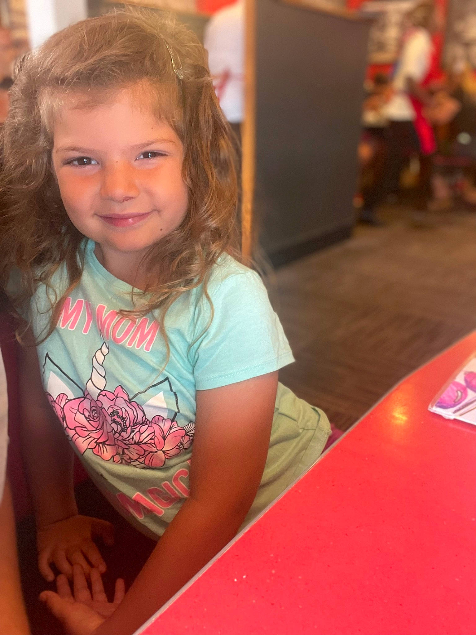 Zoey Lorenzo joined the competition — help win amazing prizes! chair, child, community, event, fun, happy, iris, joy, leisure, long_hair, people, person, recreation, skin, smile, standing, summer, t_shirt, table, toddler