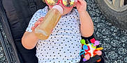 Arington joined the competition — help win amazing prizes! baby, black_clothing, bottle, casual, child, cute, gravel, headwear, outdoor, person, playful, red_shoes, reflection, seatbelt, stroller, sunglasses, toddler, toy, wheel, white_shirt