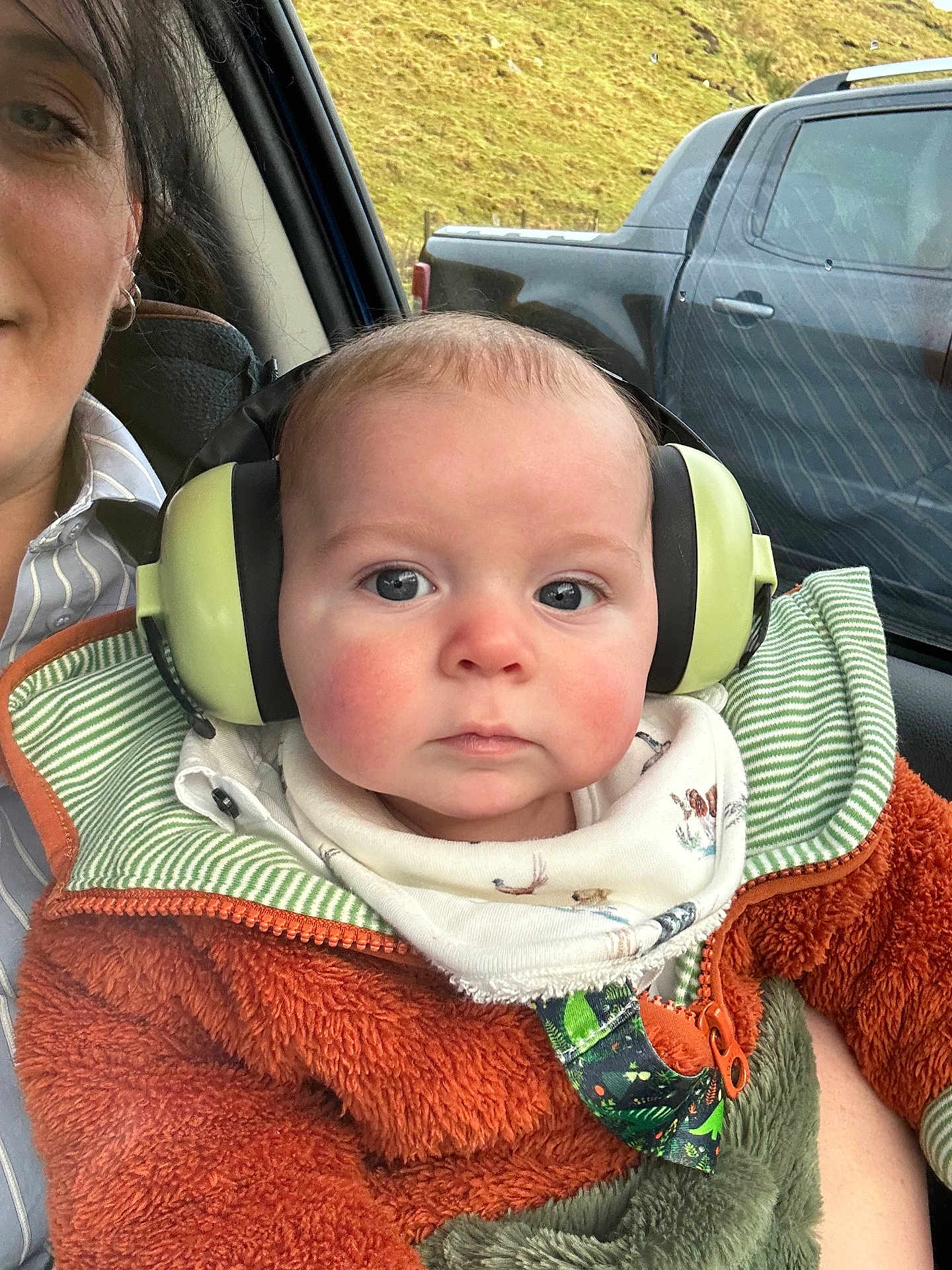 Ralph joined the competition — help win amazing prizes! adult, baby, car, clothing, coat, cushion, electronics, face, female, head, headphones, homedecor, jacket, knitwear, person, photography, portrait, transportation, vehicle, woman