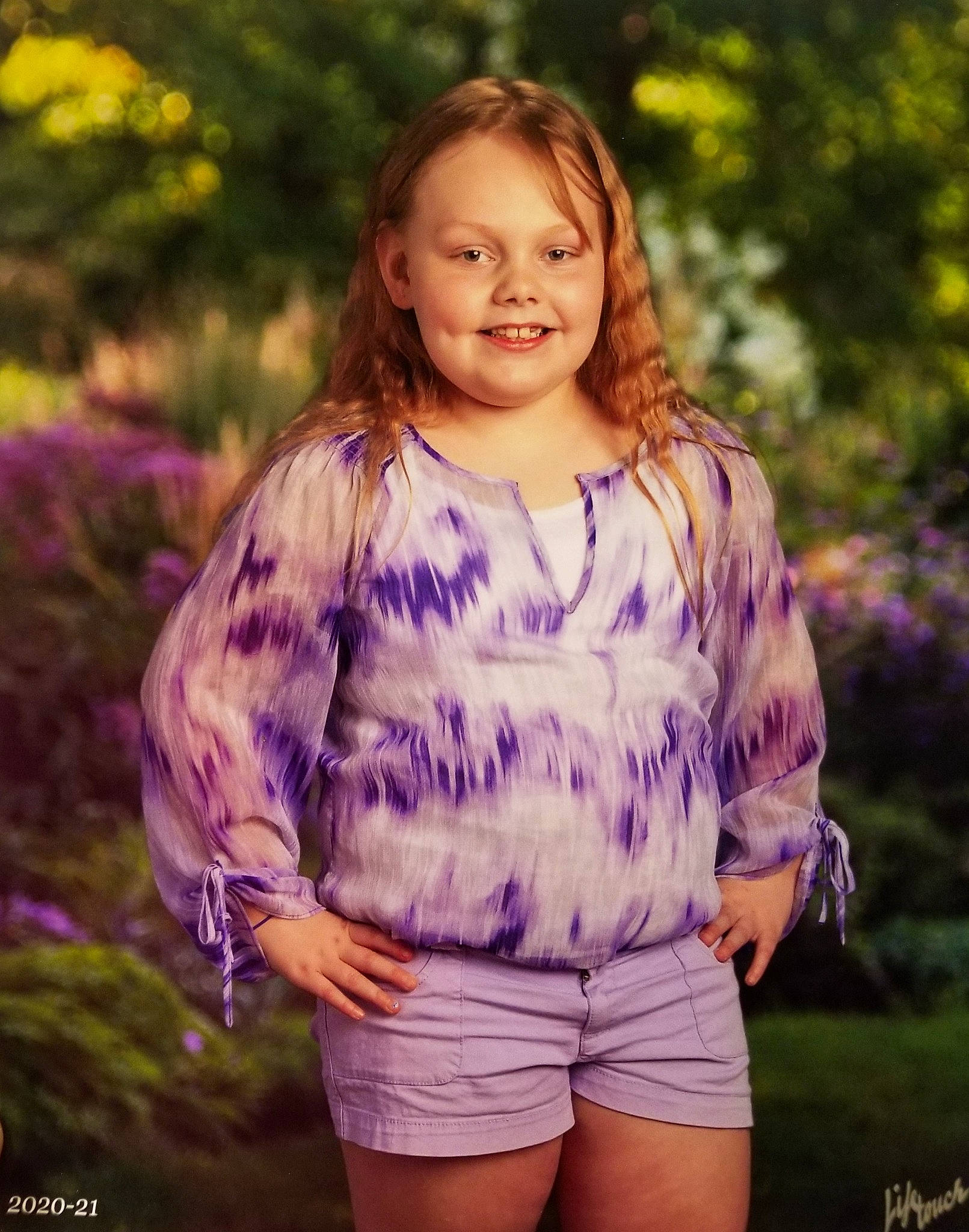 Aliviah is registered to the contest to win money with this photo: clothing, eye, face, flash_photography, hair, hairstyle, happy, head, human_body, iris, joy, outerwear, people_in_nature, person, pink, plant, purple, shorts, sleeve, smile