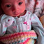 baby, infant, blanket, crochet, clothing, pajamas, face, eyes, person, portrait, cute, newborn, soft, cozy, child, sleepwear, pattern, fabric, colorful, wrapped
