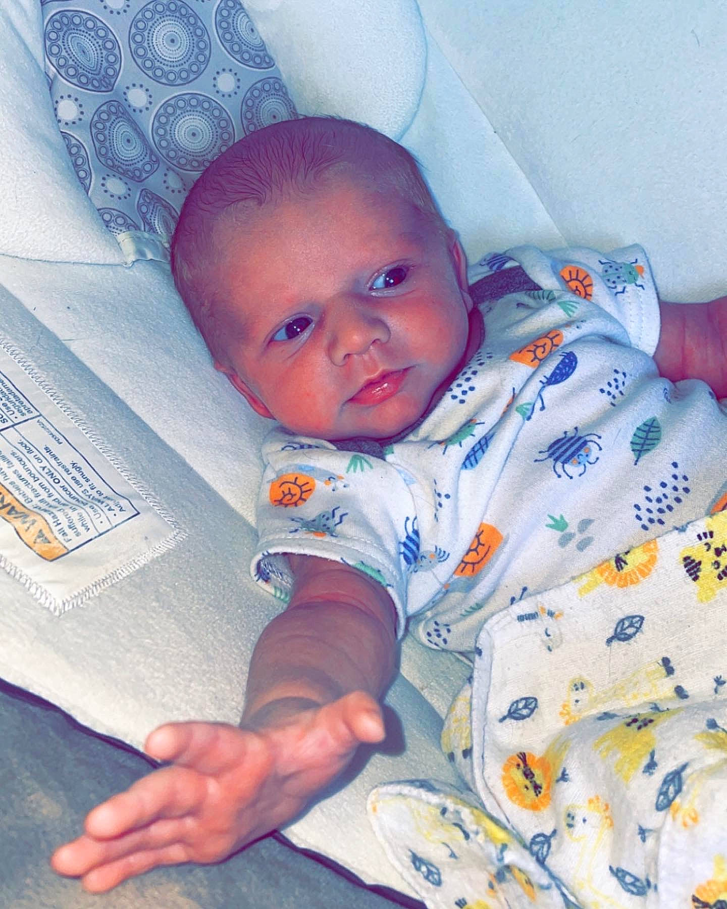 Deegan joined the competition — help win amazing prizes! baby, baby_toddler_clothing, cheek, child, cloud, comfort, eyebrow, facial_expression, finger, fun, happy, head, iris, linens, mouth, nose, person, product, skin, sleeve