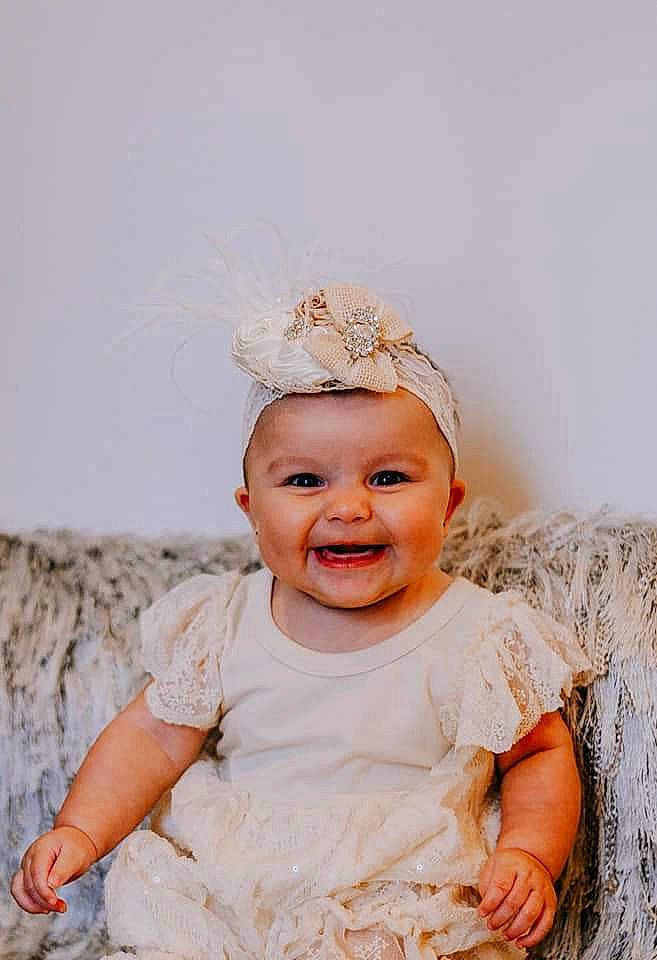 Scottlyn joined the competition — help win amazing prizes! baby, child, dress, fashion_accessory, hair_accessory, happy, head, headband, headgear, headpiece, joy, people, person, photo_shoot, photograph, photography, portrait_photography, skin, smile, toddler