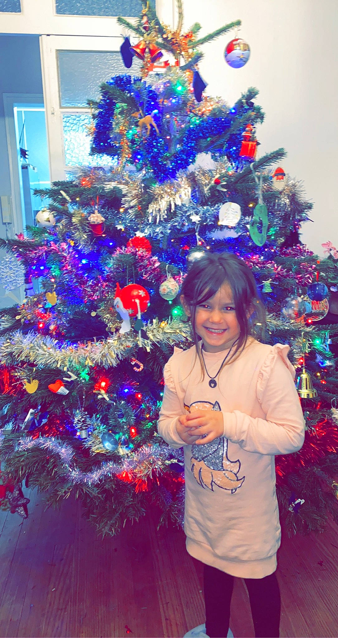 Milena a rejoint le concours — aidez-le/la à gagner de superbes lots ! blue, branch, christmas_decoration, christmas_ornament, christmas_tree, electric_blue, event, evergreen, happy, holiday_ornament, human_body, joy, larch, light, ornament, person, plant, purple, smile, standing