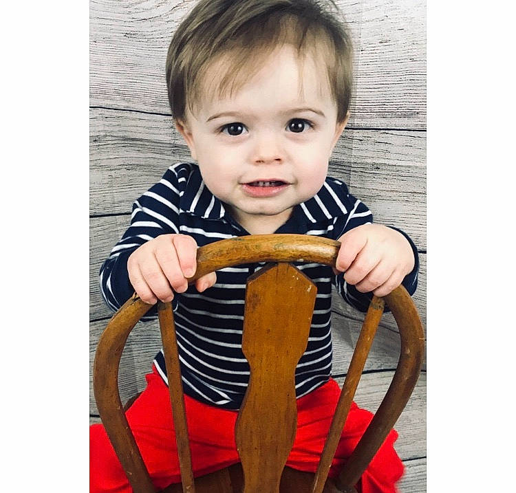 Ashtin joined the competition — help win amazing prizes! baby_products, blond, brown_hair, child, child_model, fashion_accessory, long_hair, neck, person, play, product, shoe, t_shirt, tie, toddler